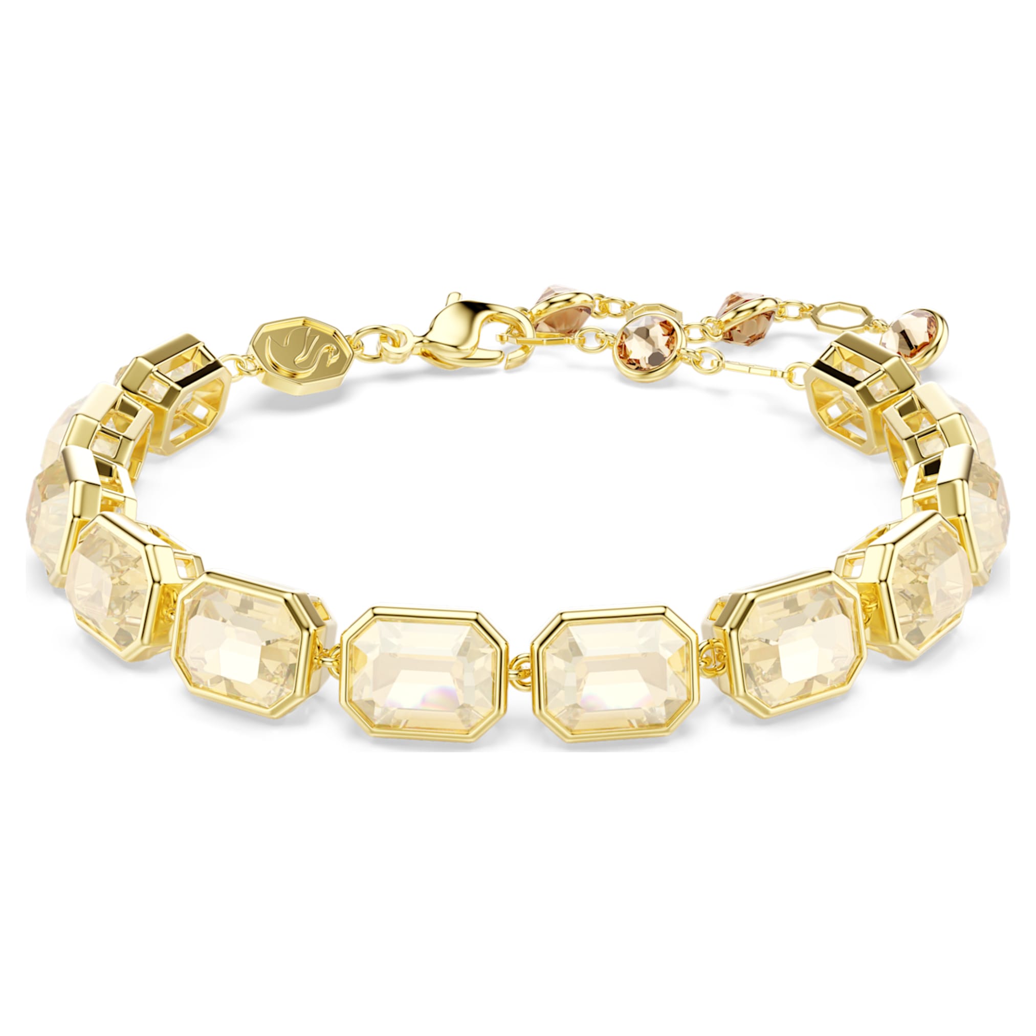 Swarovski Millenia bracelet Octagon cut, Caramel, 18K gold finish