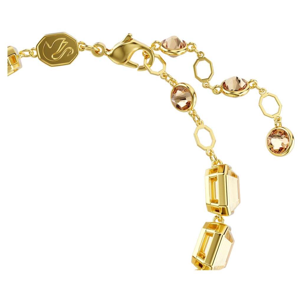 Swarovski Millenia bracelet Octagon cut, Caramel, 18K gold finish