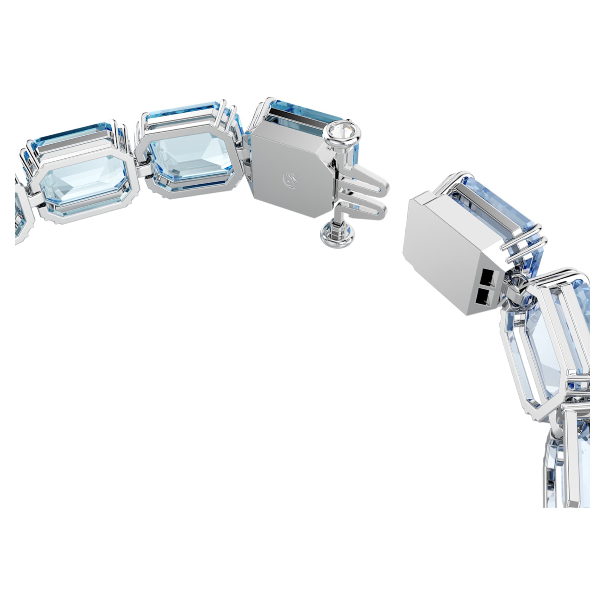 Swarovski Millenia bracelet Octagon cut, Color gradient, Blue, Rhodium plated