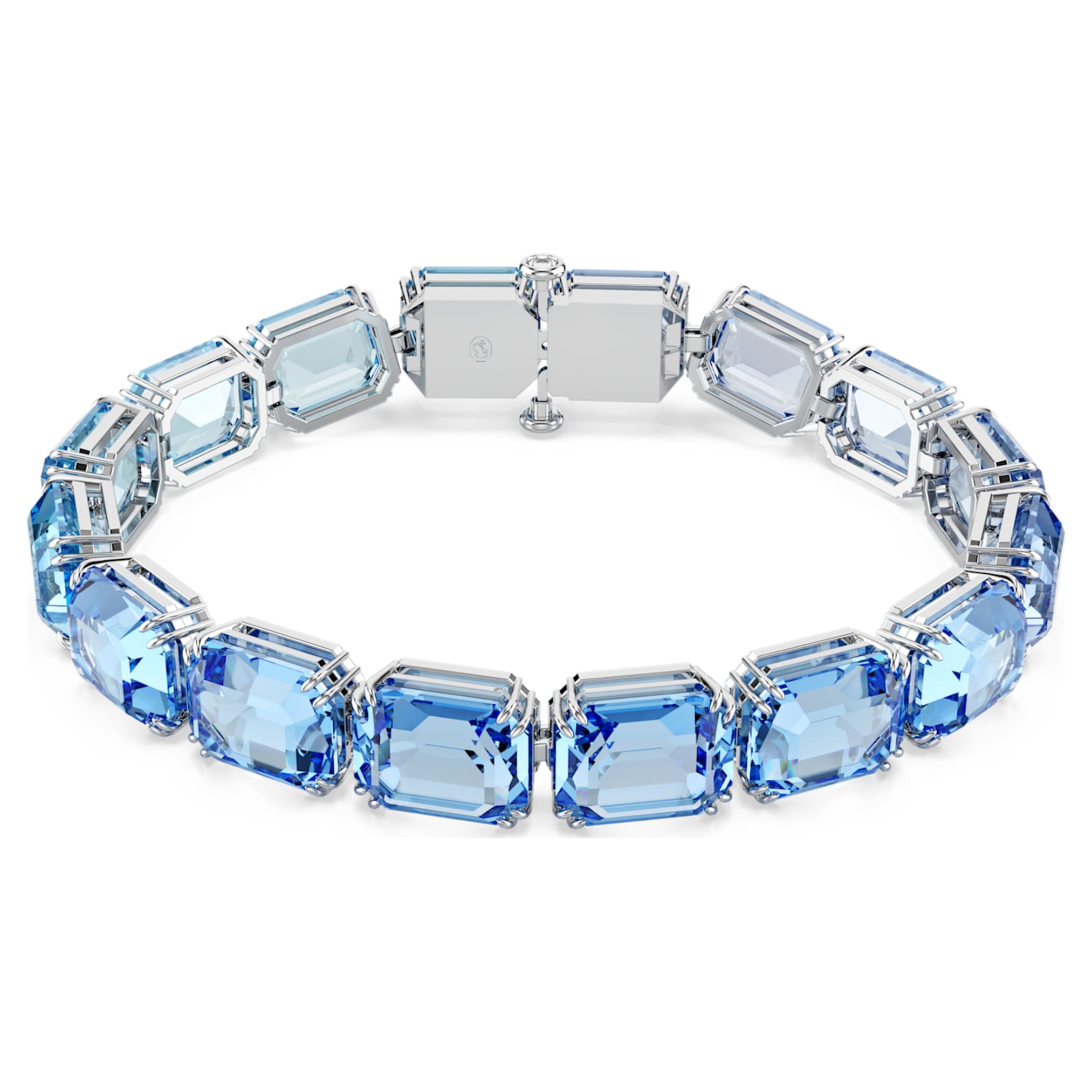 Swarovski Millenia bracelet Octagon cut, Color gradient, Blue, Rhodium plated