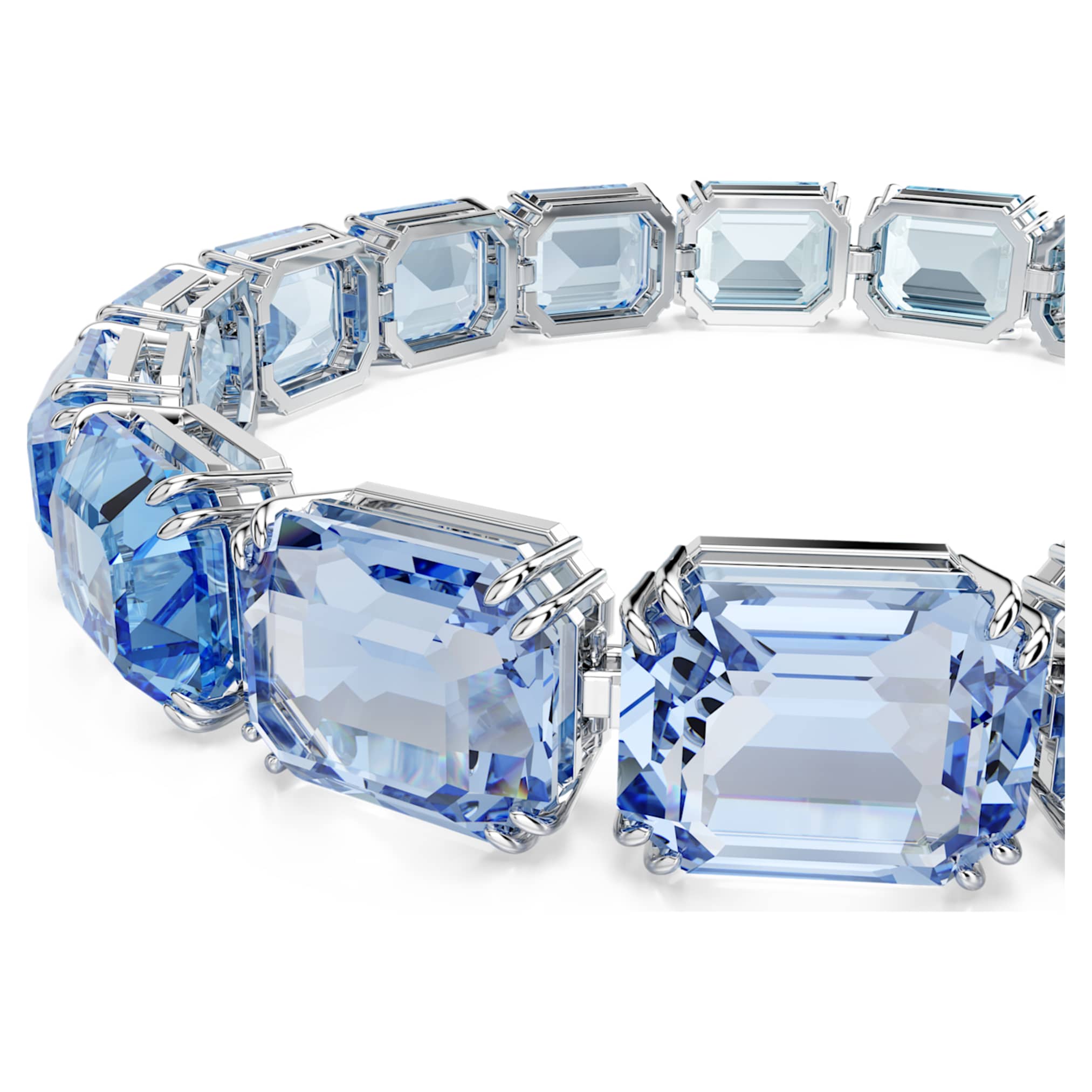 Swarovski Millenia bracelet Octagon cut, Color gradient, Blue, Rhodium plated