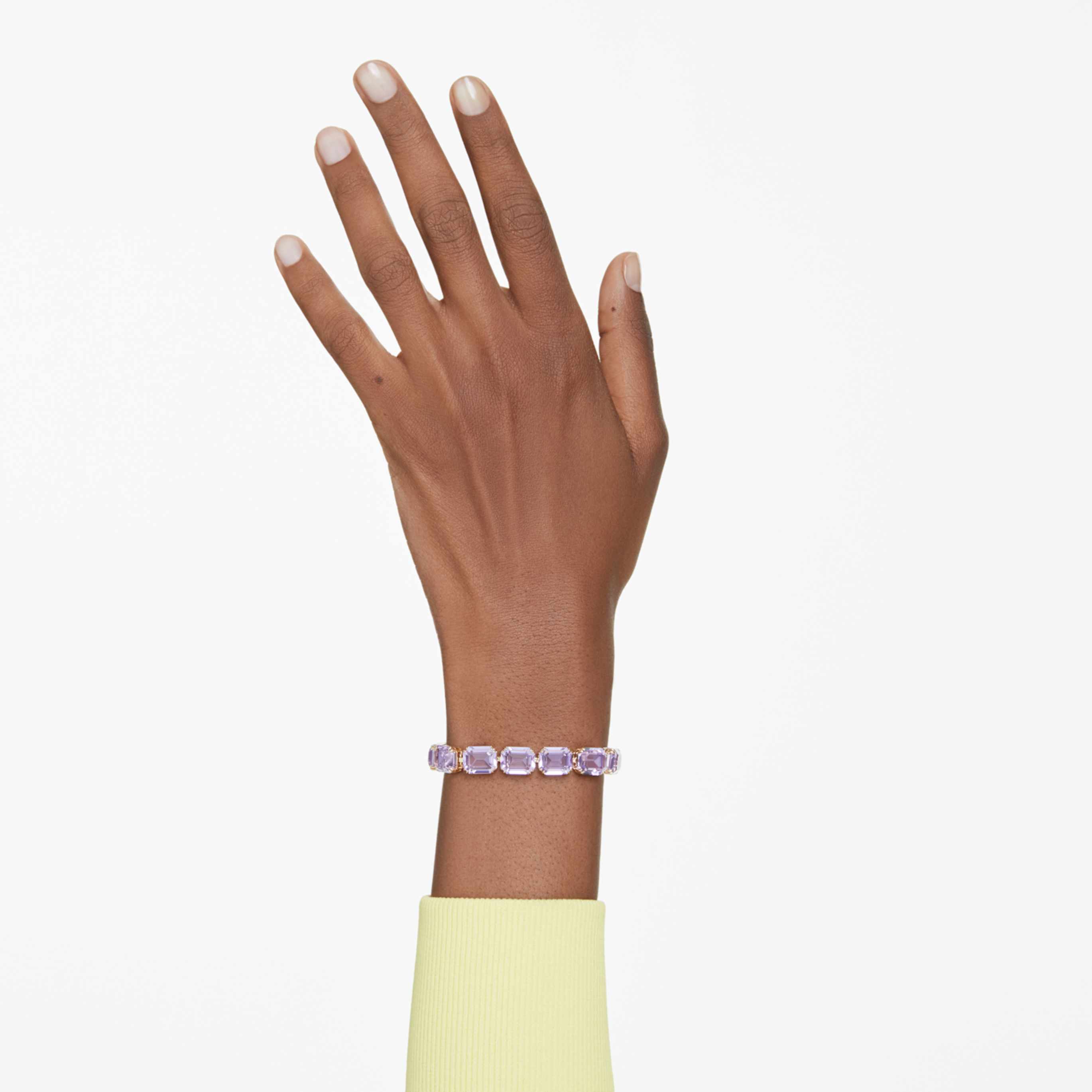 Swarovski Millenia bracelet Octagon cut, Color gradient, Blue, Rhodium plated