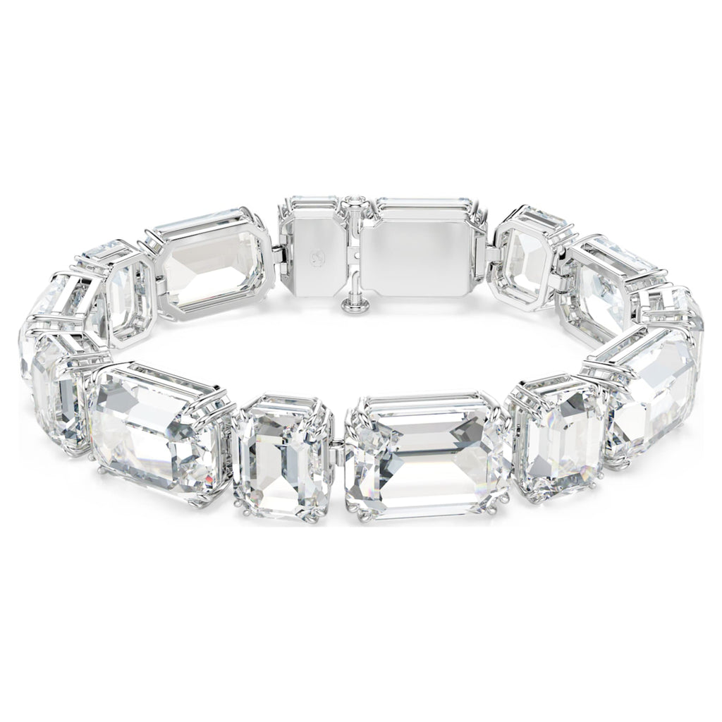 Swarovski Millenia bracelet Octagon cut, White, Rhodium plated
