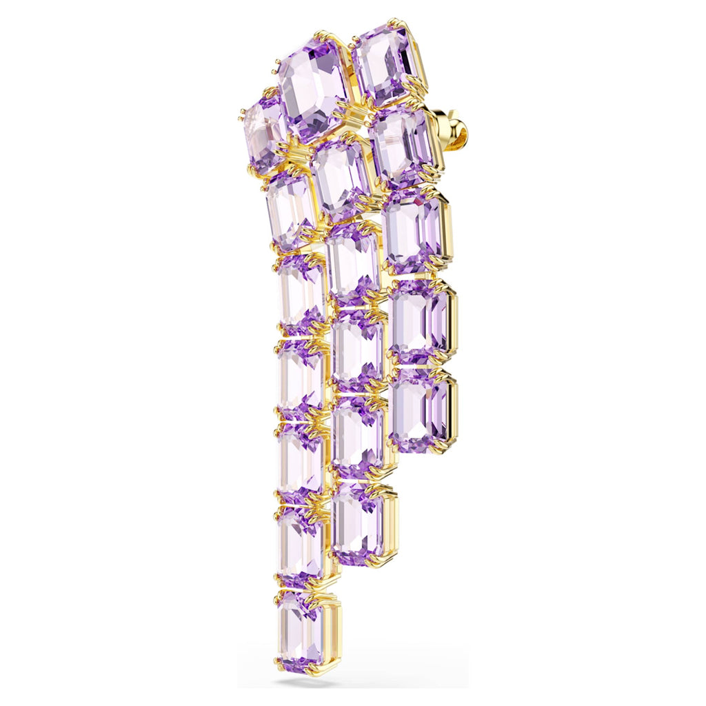Swarovski Millenia brooch Octagon cut, Purple, 18K gold finish