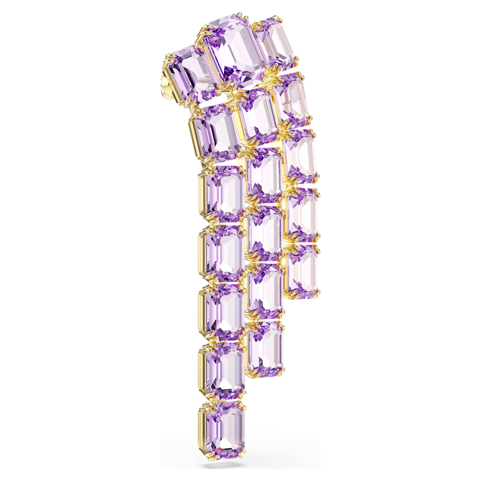 Swarovski Millenia brooch Octagon cut, Purple, 18K gold finish