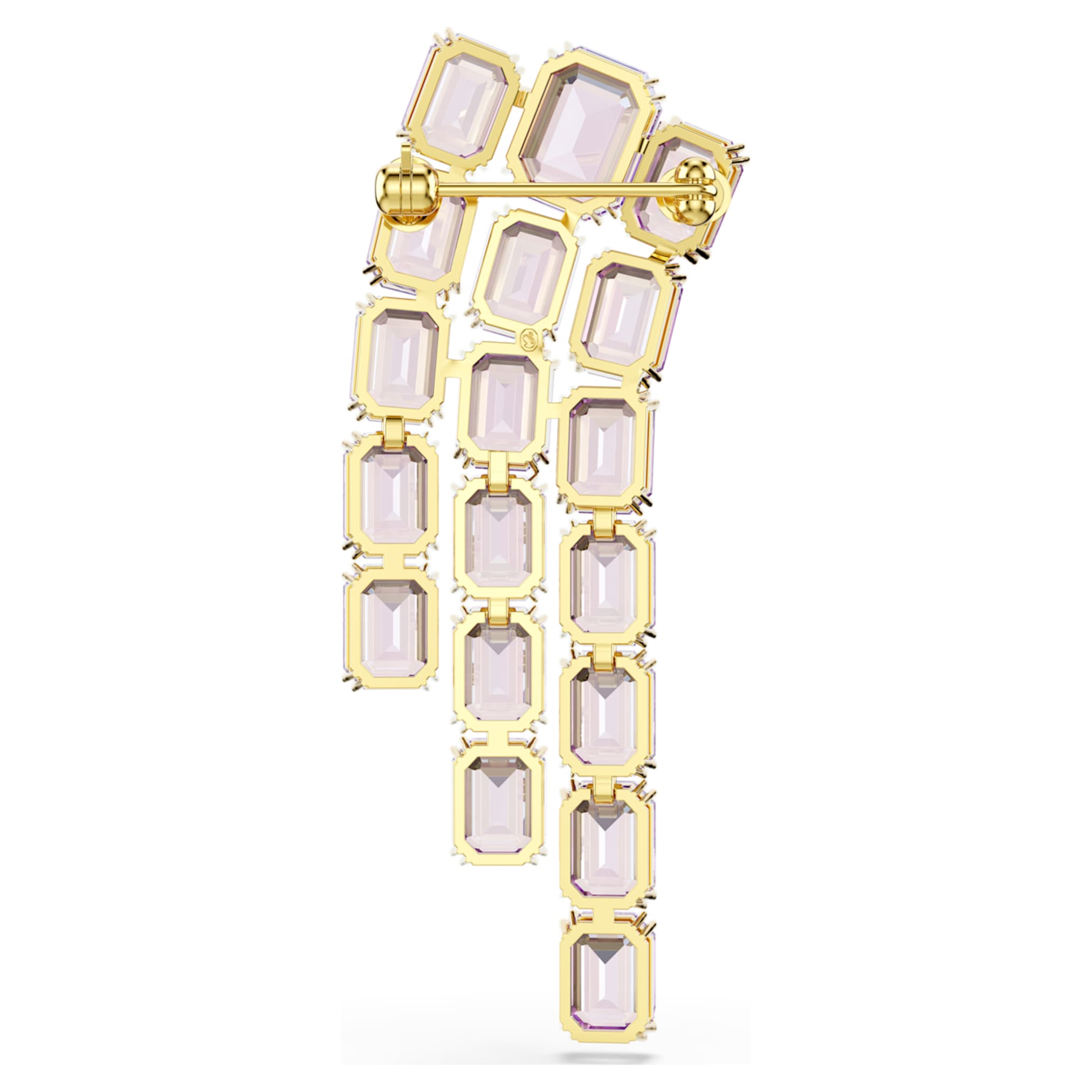 Swarovski Millenia brooch Octagon cut, Purple, 18K gold finish