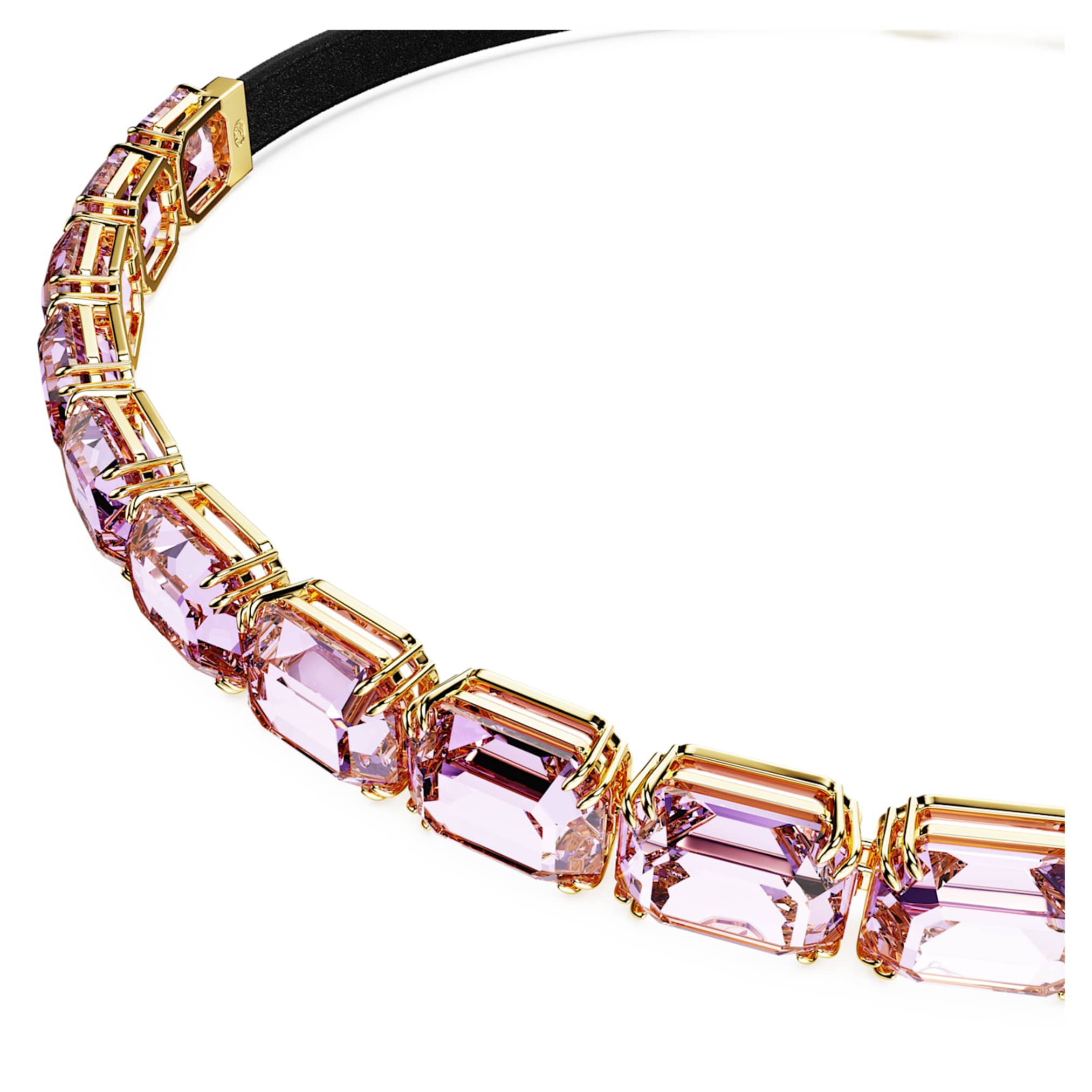 Swarovski Millenia choker Octagon cut, Purple, 18K gold finish