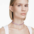 Swarovski Millenia choker Octagon cut, Purple, 18K gold finish