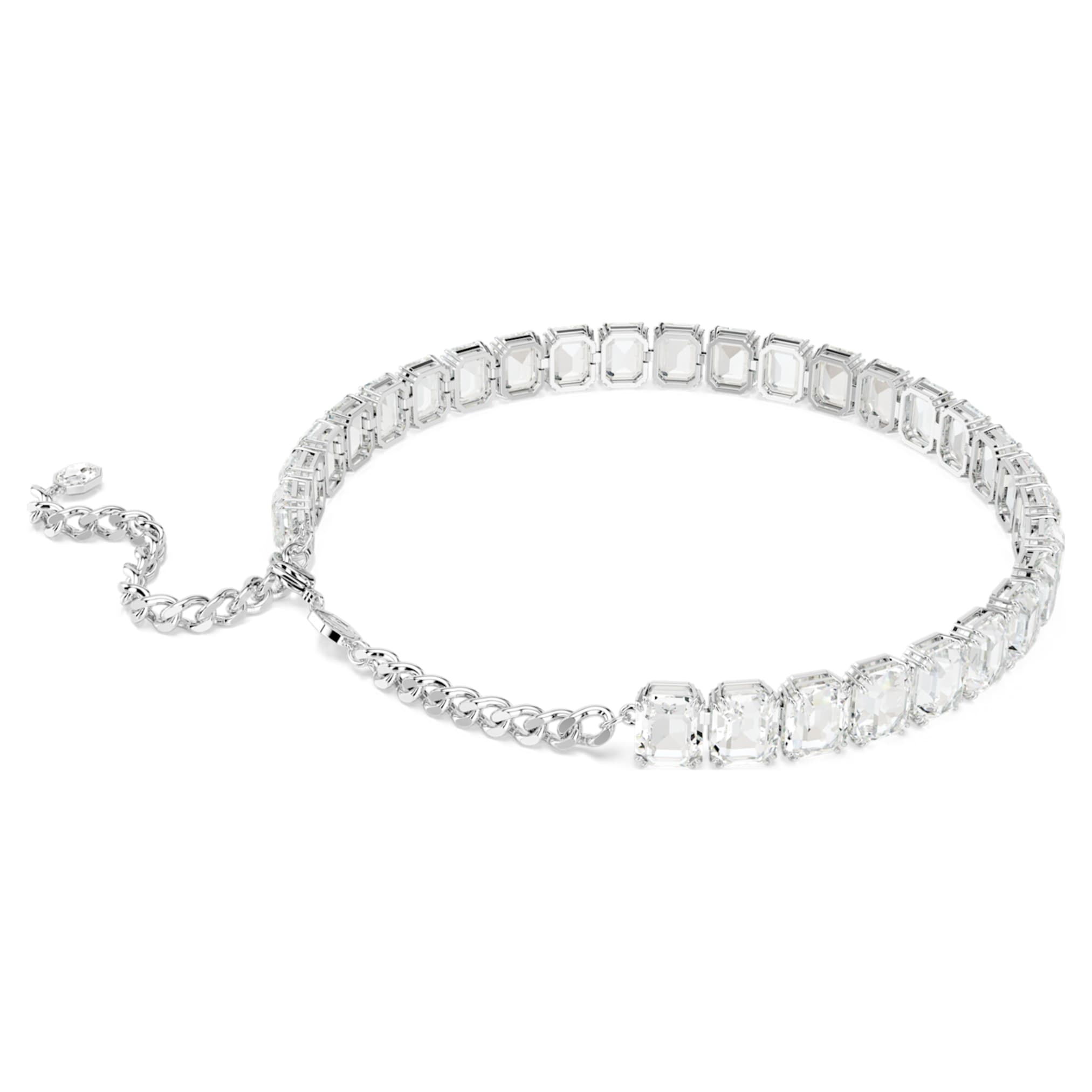 Swarovski Millenia choker Octagon cut, White, Rhodium plated