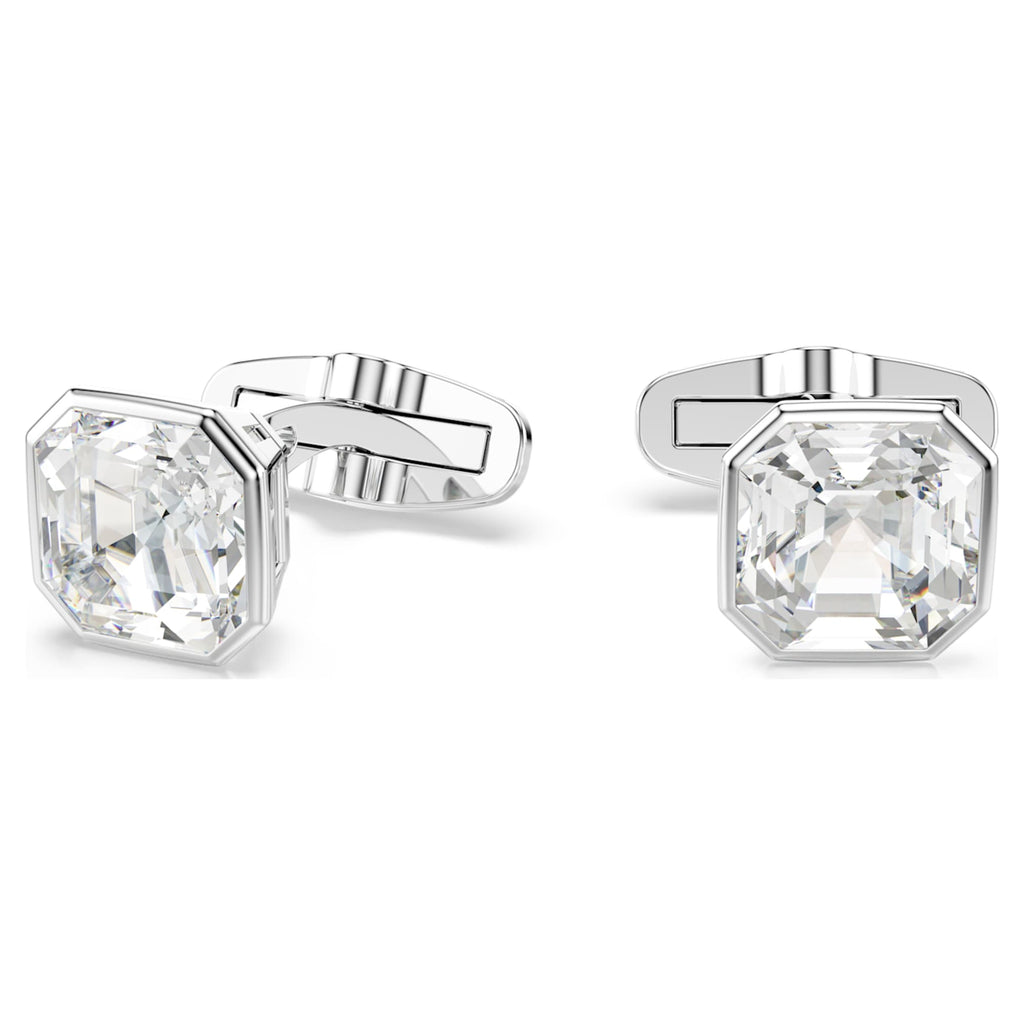 Swarovski Millenia cufflinks Octagon cut, White, Rhodium plated