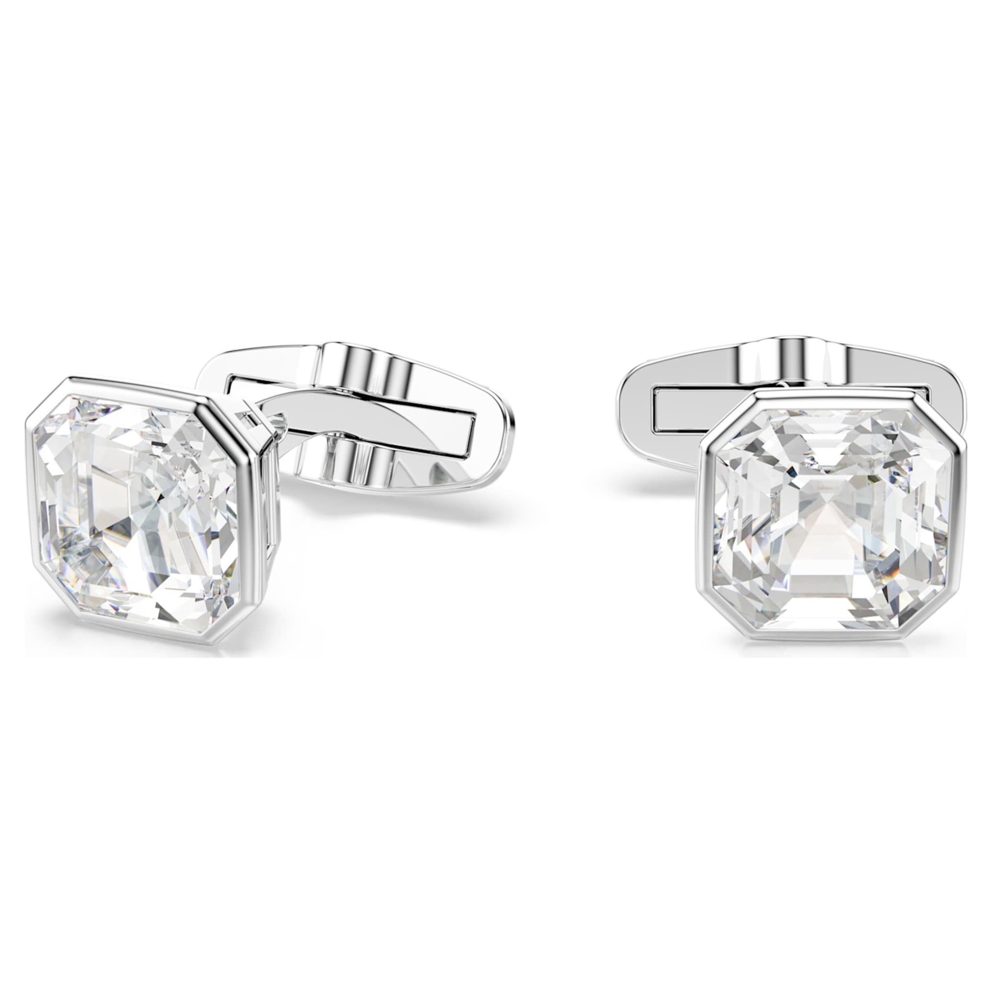 Swarovski Millenia cufflinks Octagon cut, White, Rhodium plated