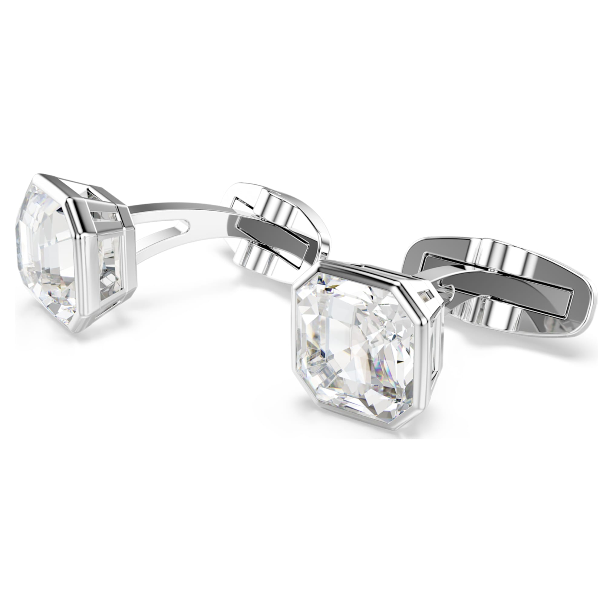Swarovski Millenia cufflinks Octagon cut, White, Rhodium plated