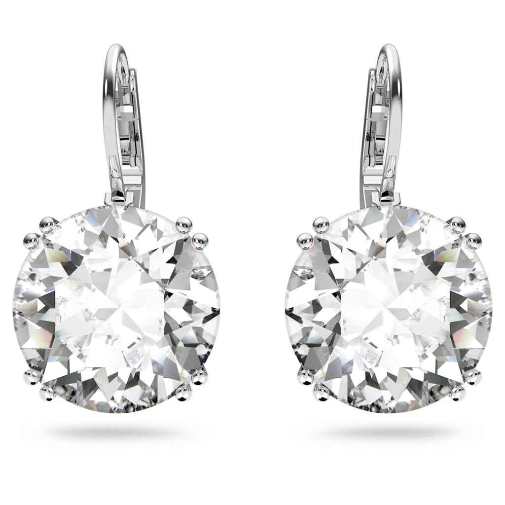 Swarovski Millenia drop earrings Round cut, White, Rhodium plated
