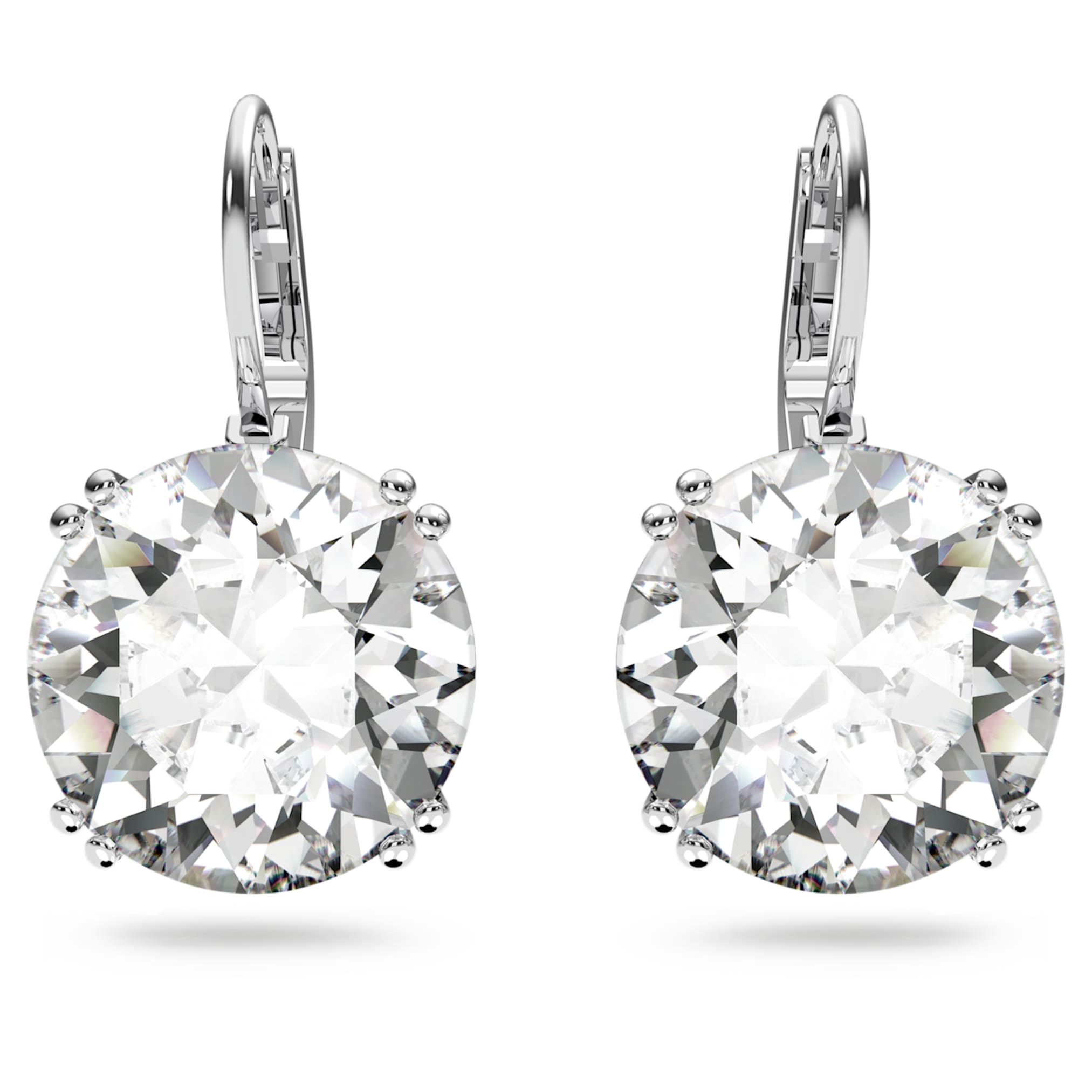 Swarovski Millenia drop earrings Round cut, White, Rhodium plated