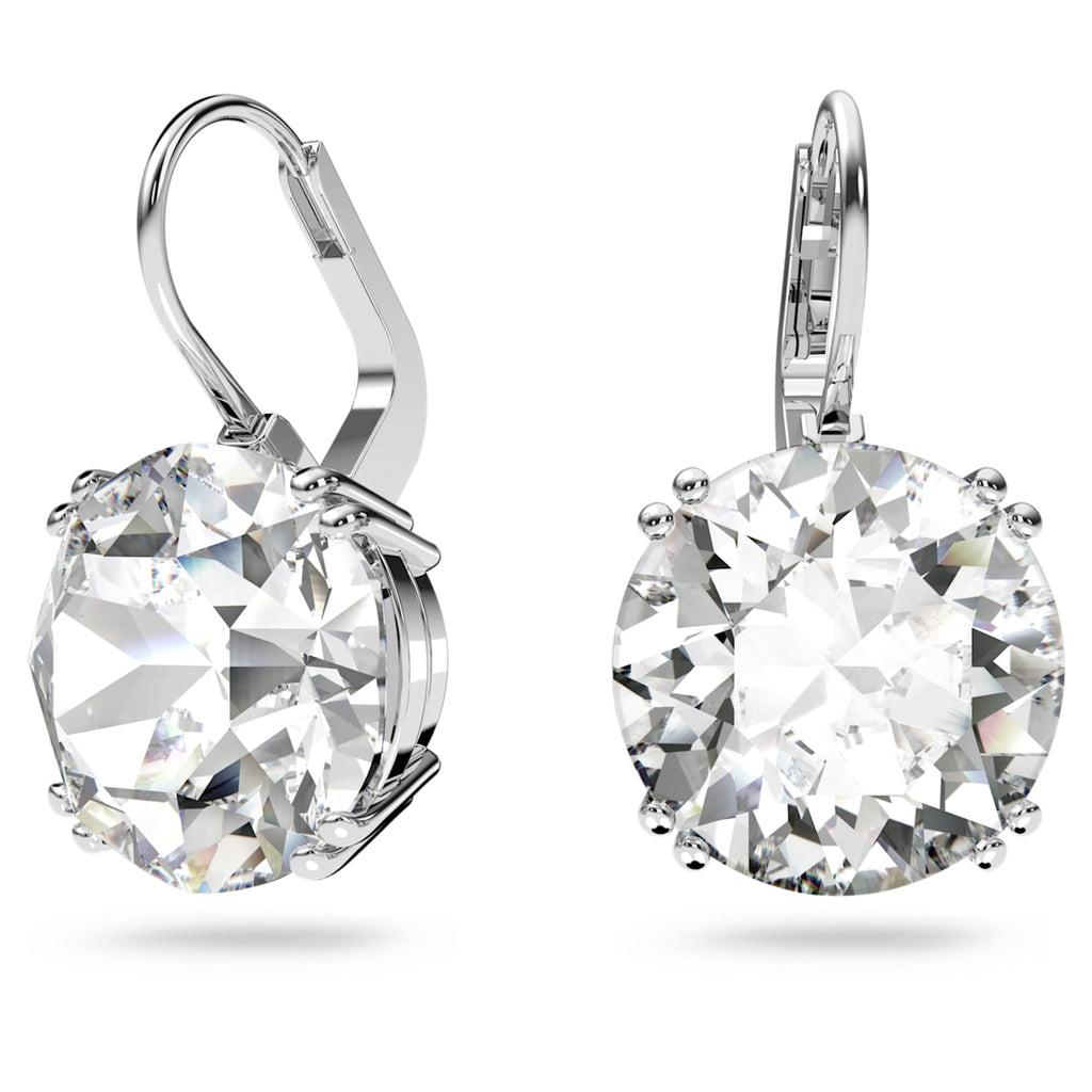 Swarovski Millenia drop earrings Round cut, White, Rhodium plated
