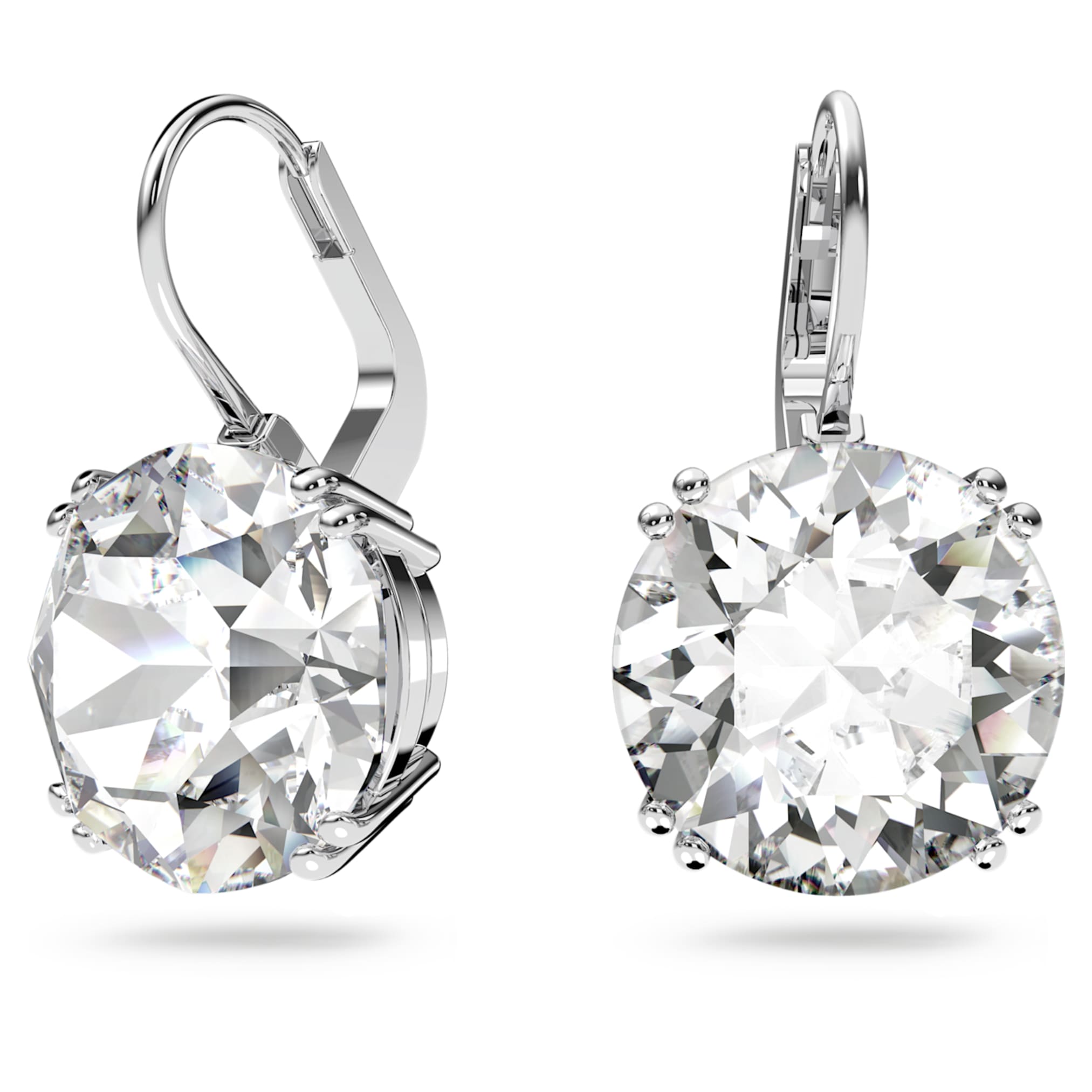 Swarovski Millenia drop earrings Round cut, White, Rhodium plated