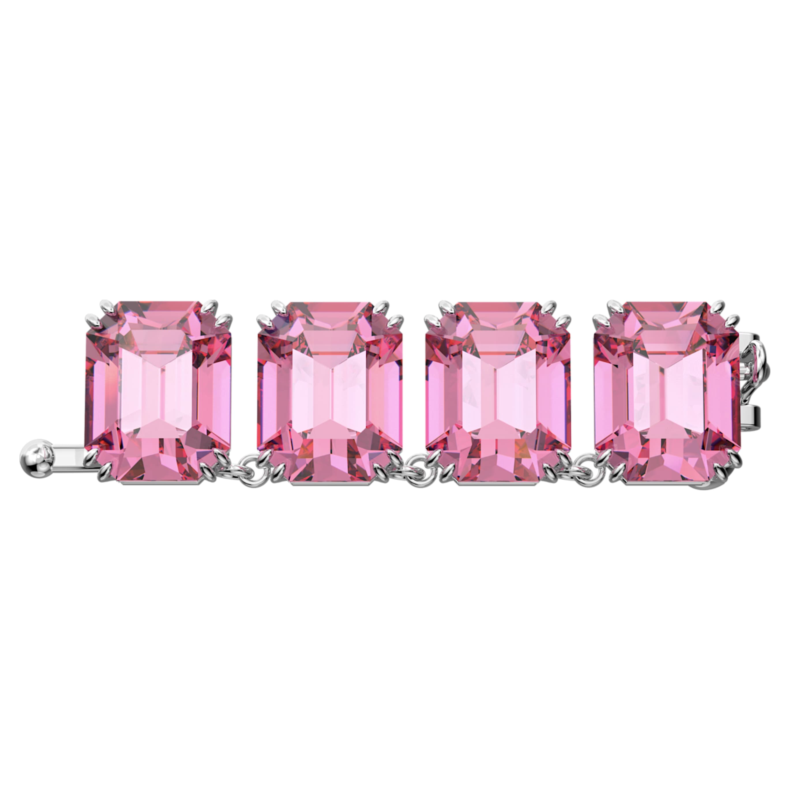 Swarovski Millenia extender Octagon cut, Pink, Rhodium plated