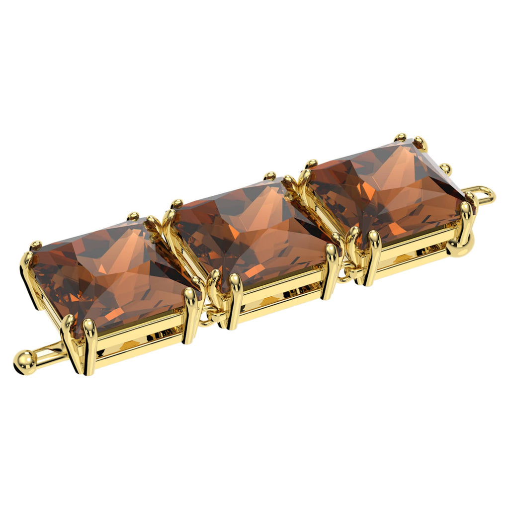 Swarovski Millenia extender Square cut, Brown, 18K gold finish