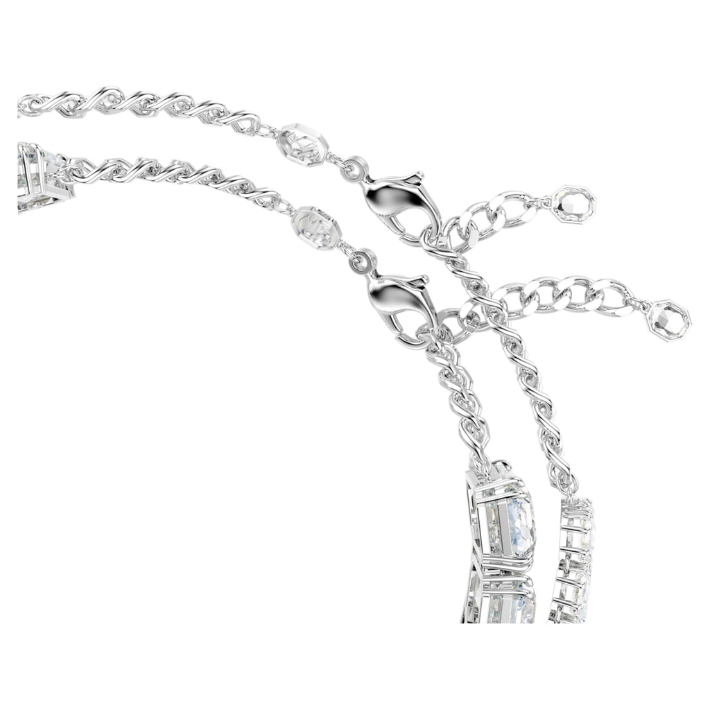 Swarovski Millenia layered necklace Mixed cuts, White, Rhodium plated