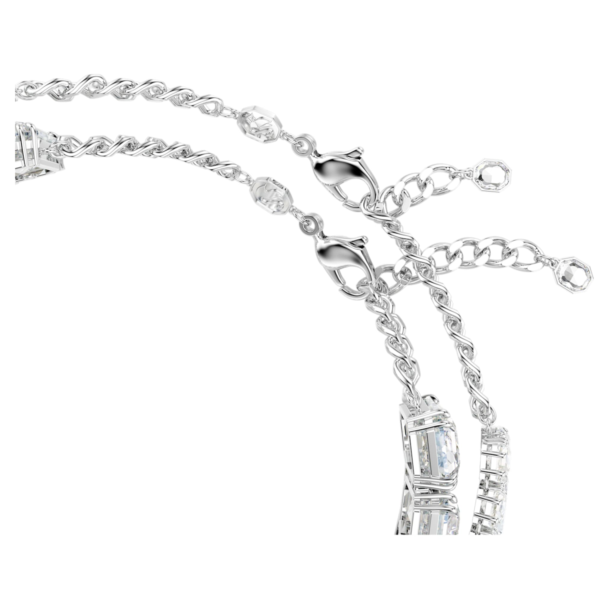 Swarovski Millenia layered necklace Mixed cuts, White, Rhodium plated