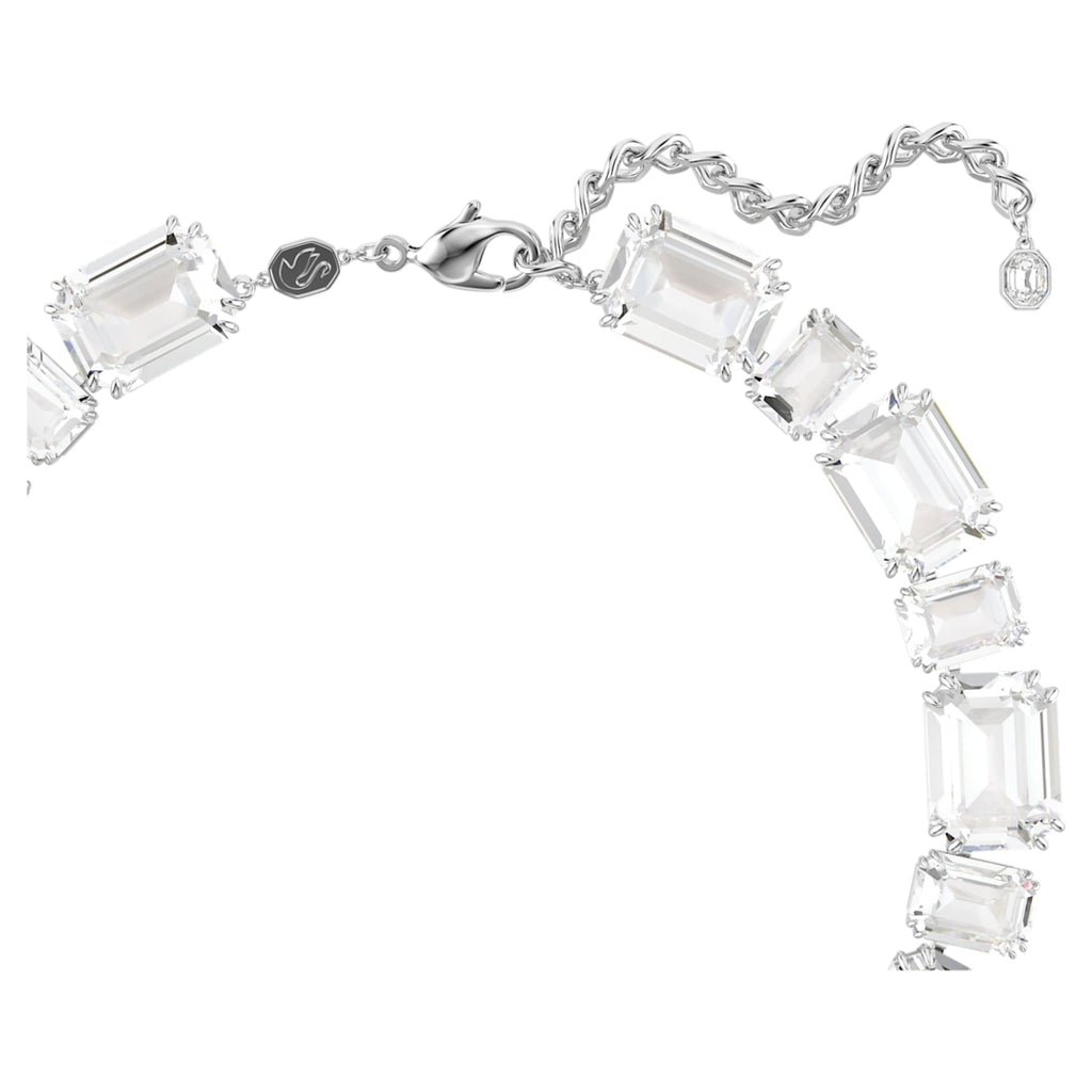 Swarovski Millenia necklace Mixed cuts, White, Rhodium plated