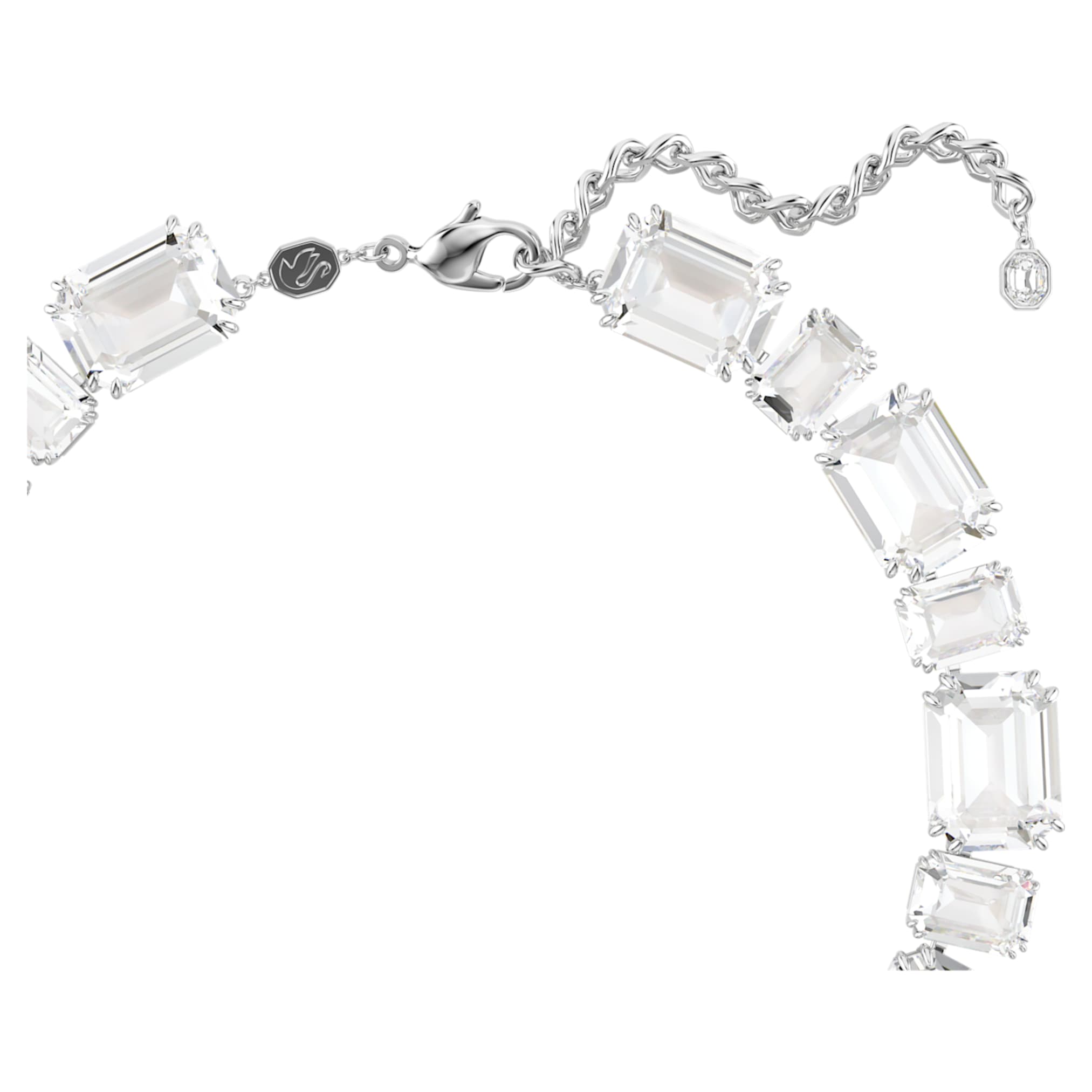 Swarovski Millenia necklace Mixed cuts, White, Rhodium plated