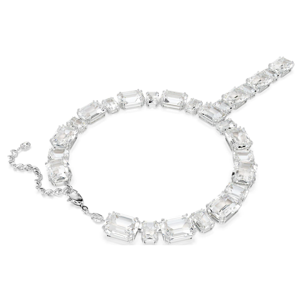 Swarovski Millenia necklace Mixed cuts, White, Rhodium plated