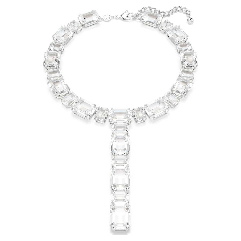 Swarovski Millenia necklace Mixed cuts, White, Rhodium plated