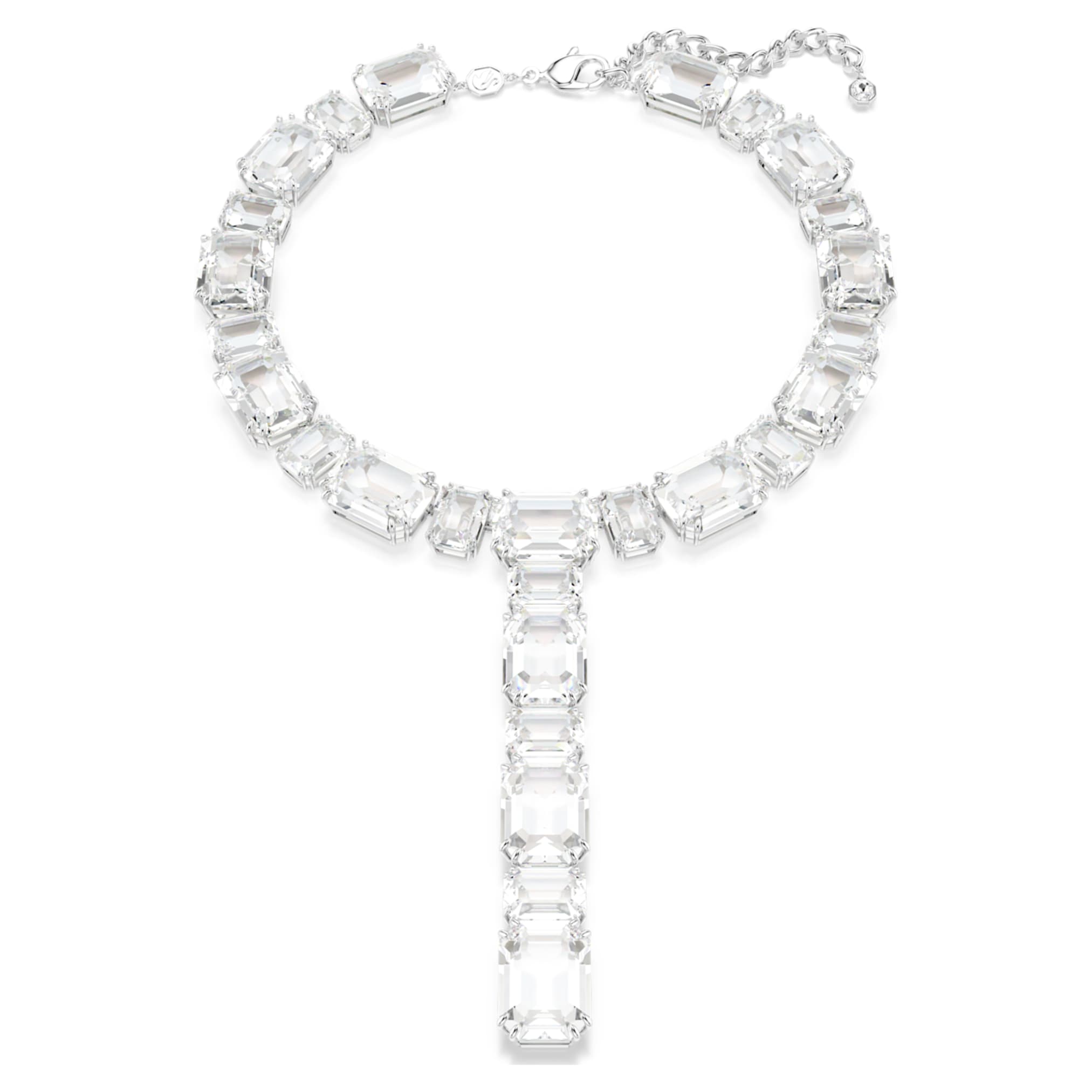 Swarovski Millenia necklace Mixed cuts, White, Rhodium plated