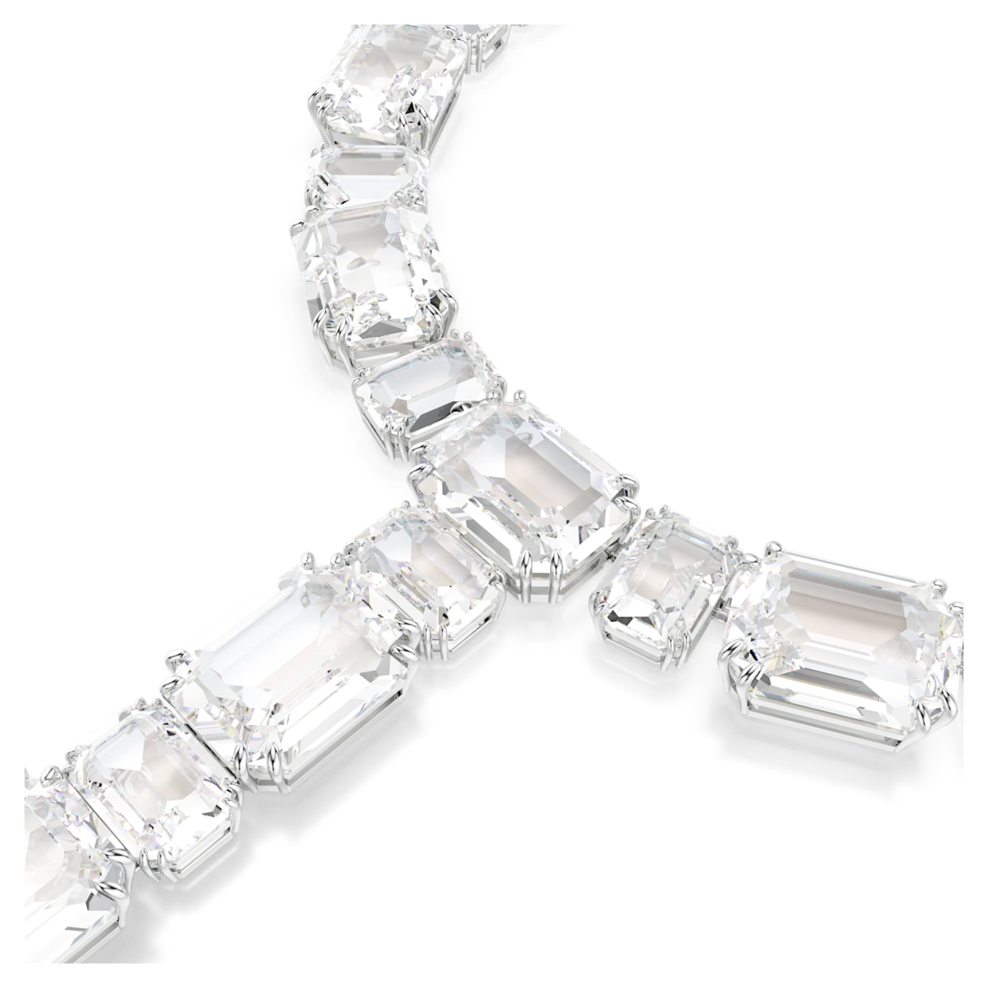 Swarovski Millenia necklace Mixed cuts, White, Rhodium plated