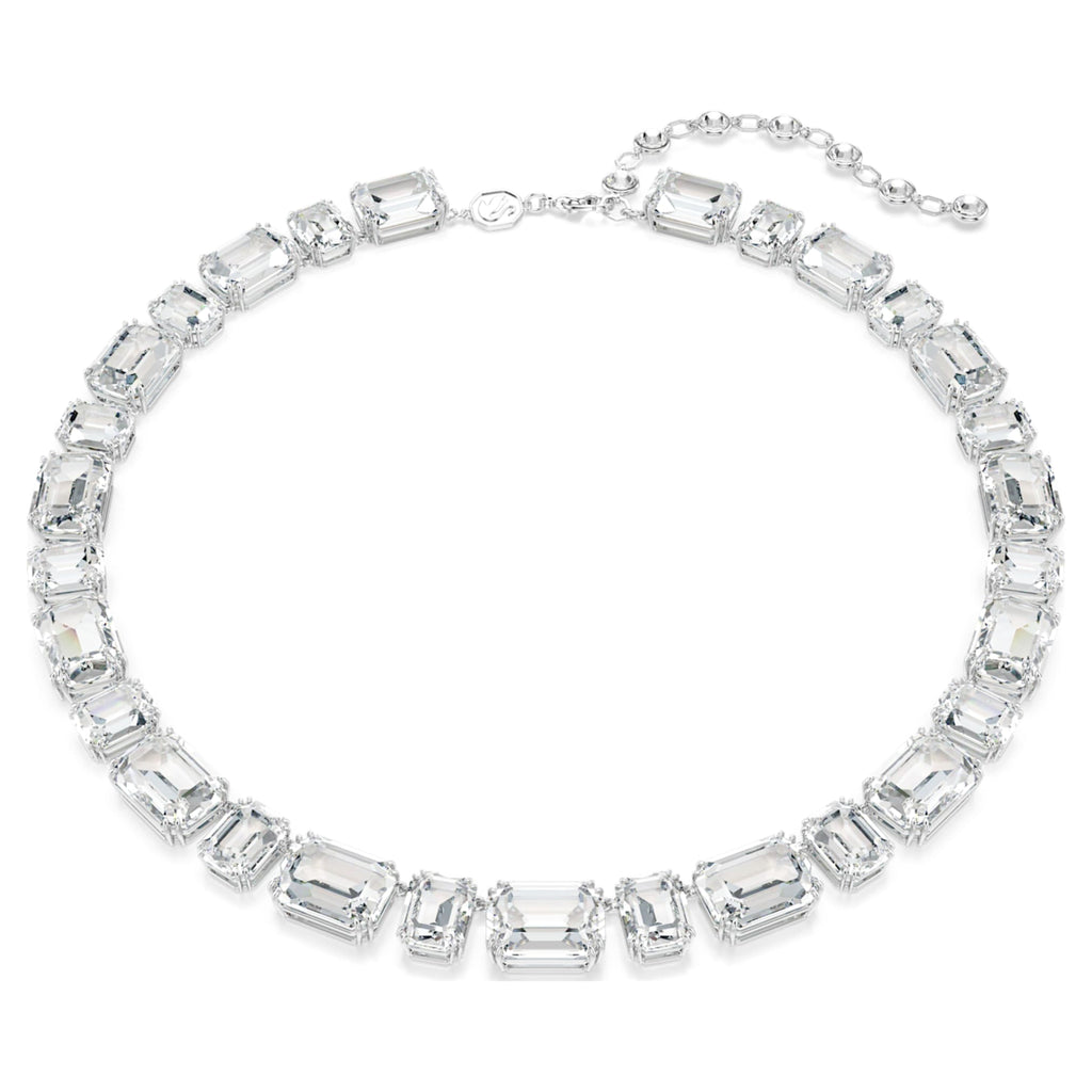 Swarovski Millenia necklace Octagon cut, White, Rhodium plated