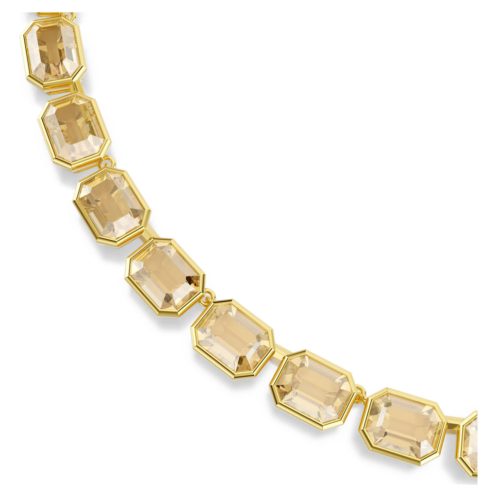 Swarovski Millenia necklace Octagon cut, Yellow, 18K gold finish