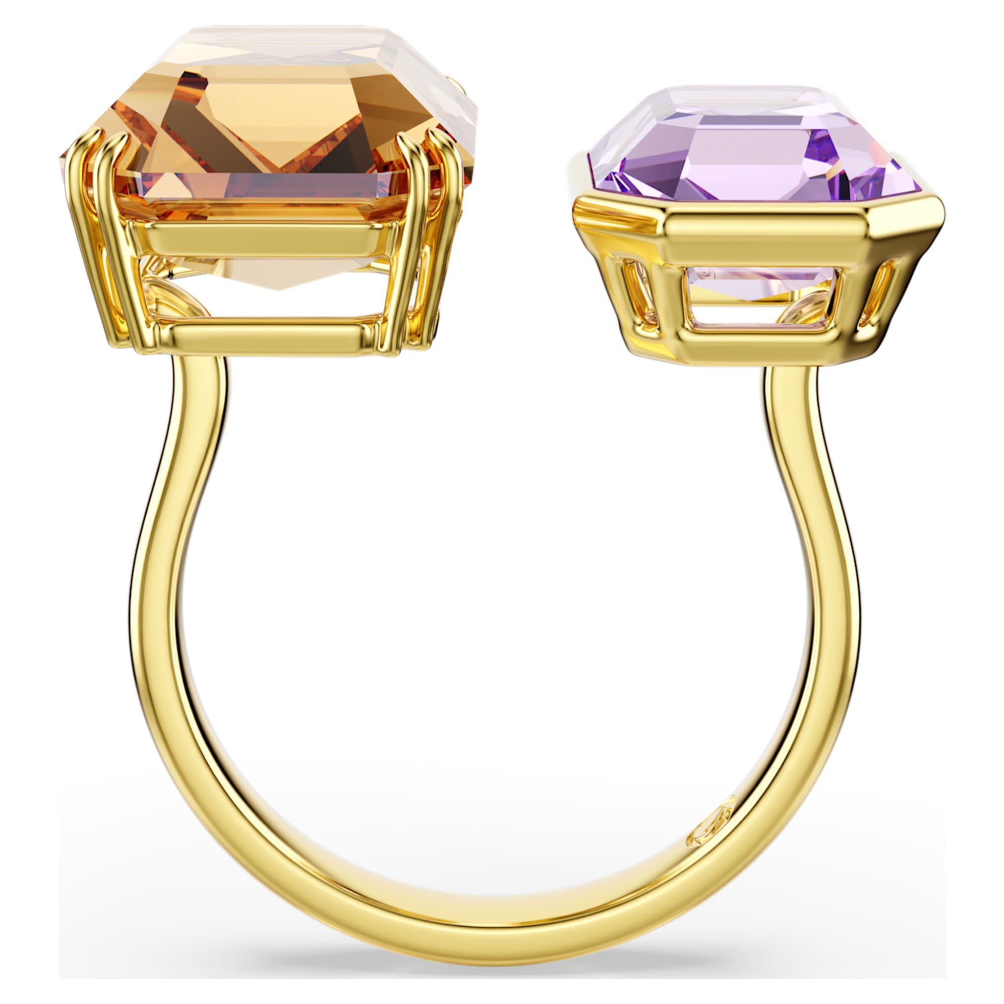 Swarovski Millenia open ring Octagon cut, Multicolored, 18K gold finish