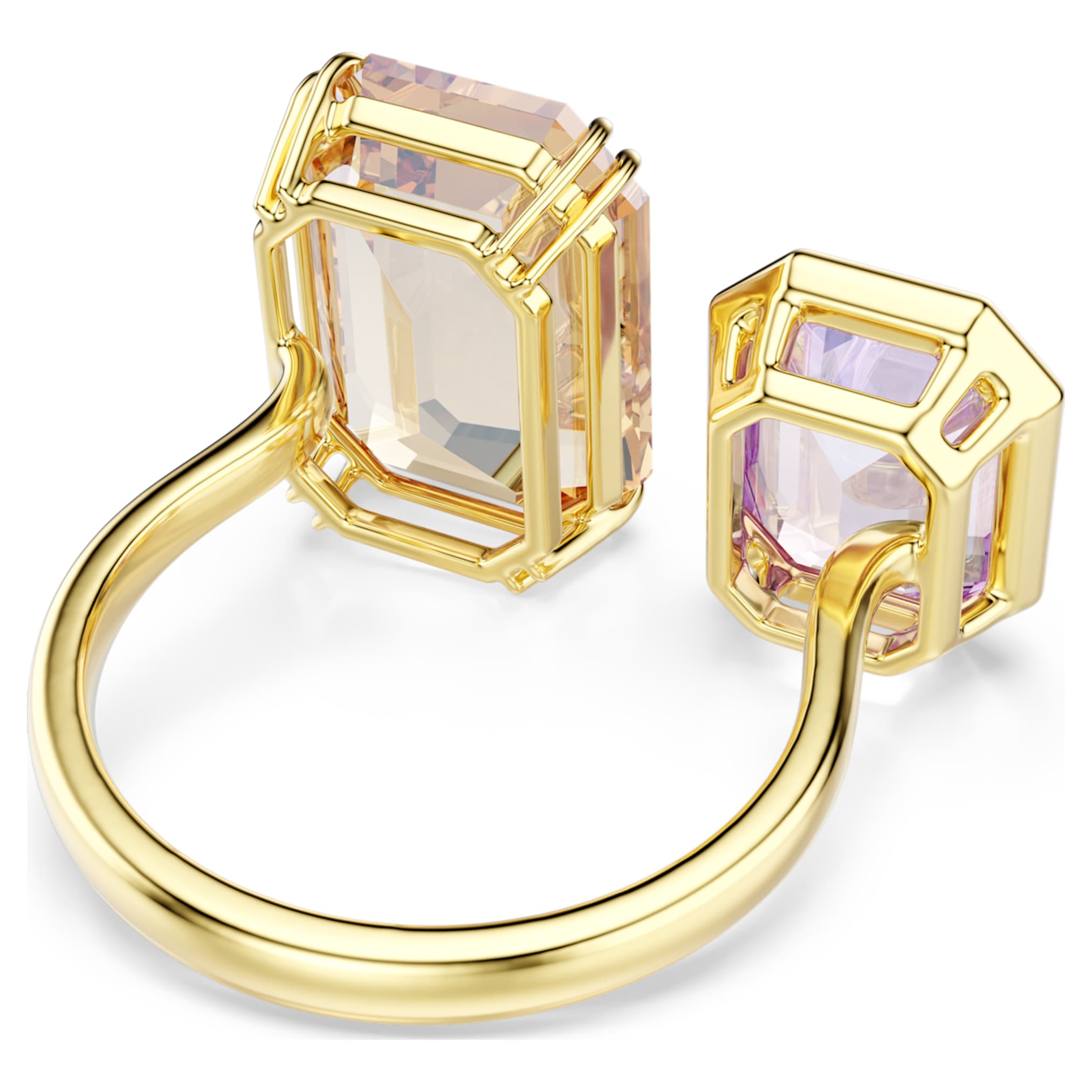 Swarovski Millenia open ring Octagon cut, Multicolored, 18K gold finish