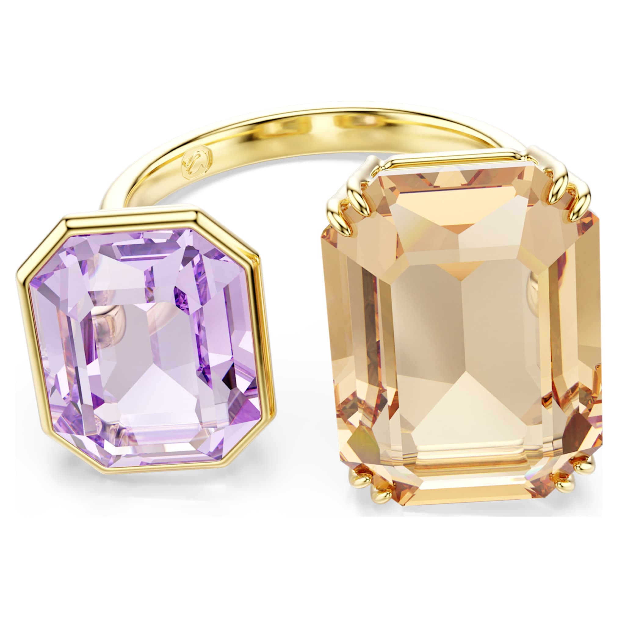 Swarovski Millenia open ring Octagon cut, Multicolored, 18K gold finish