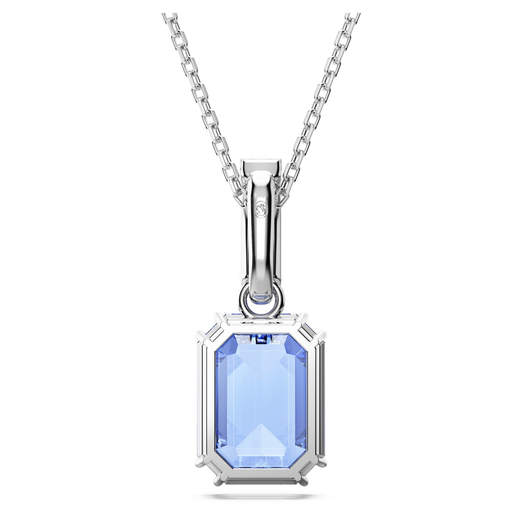 Swarovski Millenia pendant Octagon cut, Blue, Rhodium plated