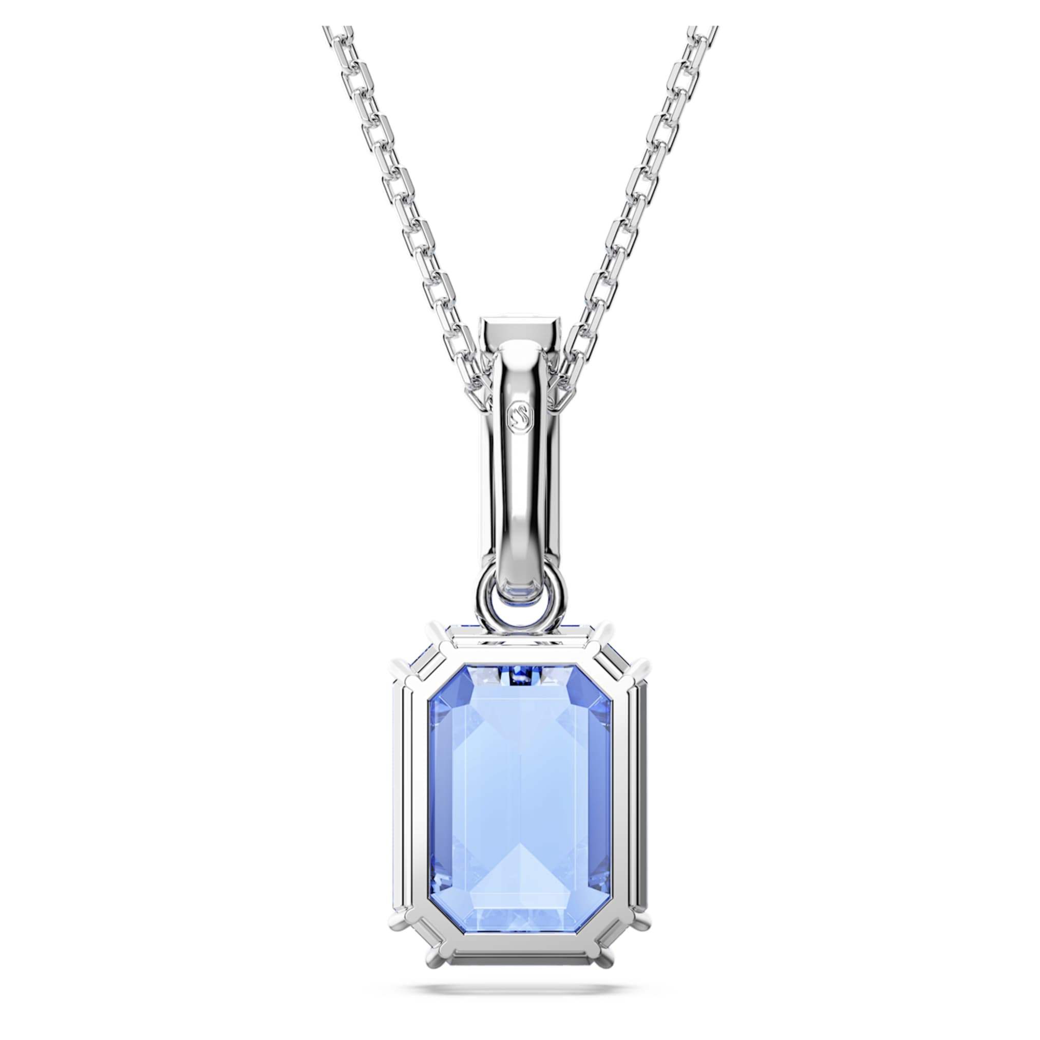 Swarovski Millenia pendant Octagon cut, Blue, Rhodium plated