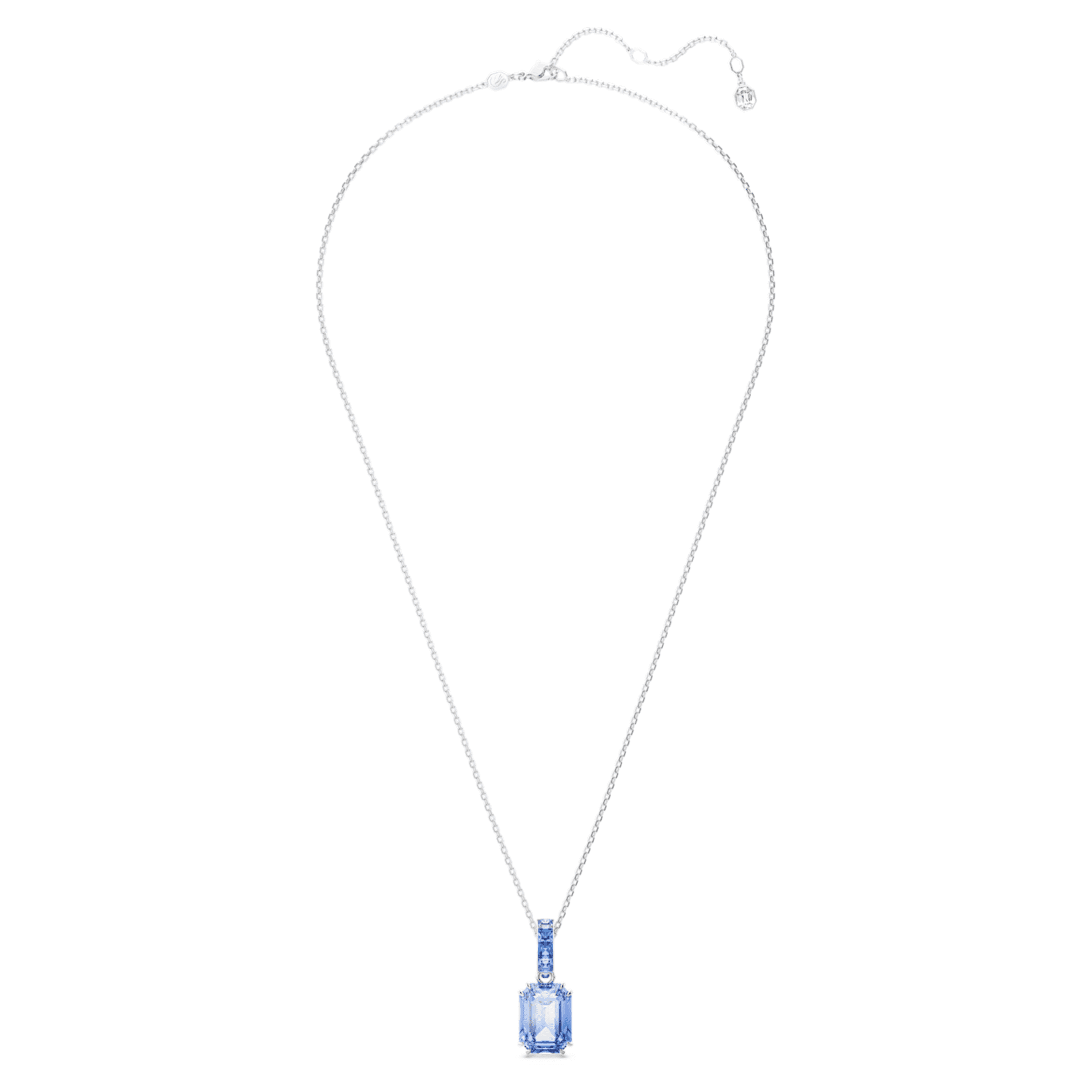 Swarovski Millenia pendant Octagon cut, Blue, Rhodium plated