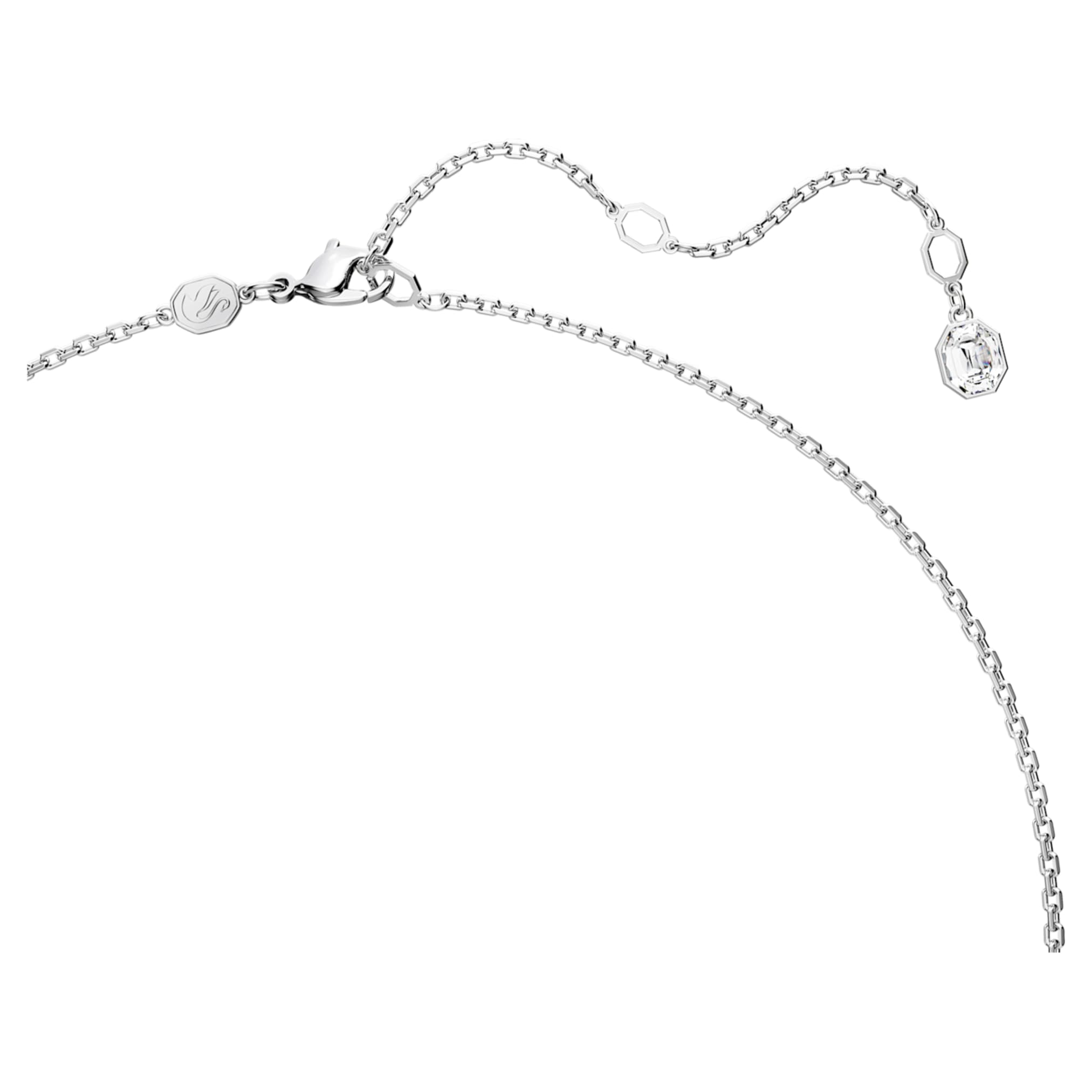 Swarovski Millenia pendant Octagon cut, Blue, Rhodium plated