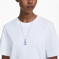 Swarovski Millenia pendant Octagon cut, Blue, Rhodium plated