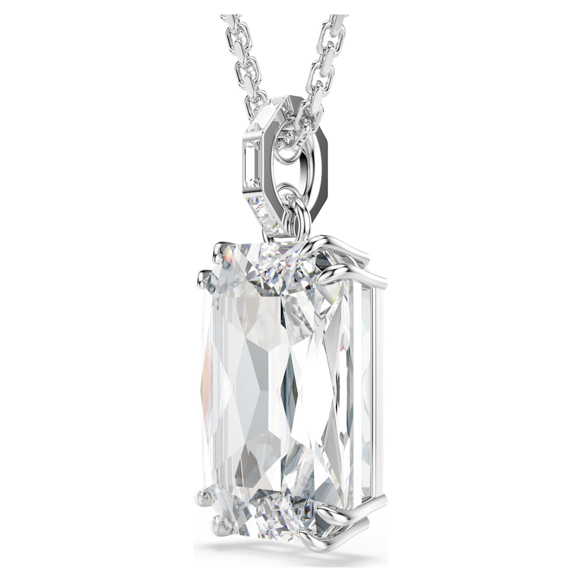 Swarovski Millenia pendant Octagon cut, White, Rhodium plated
