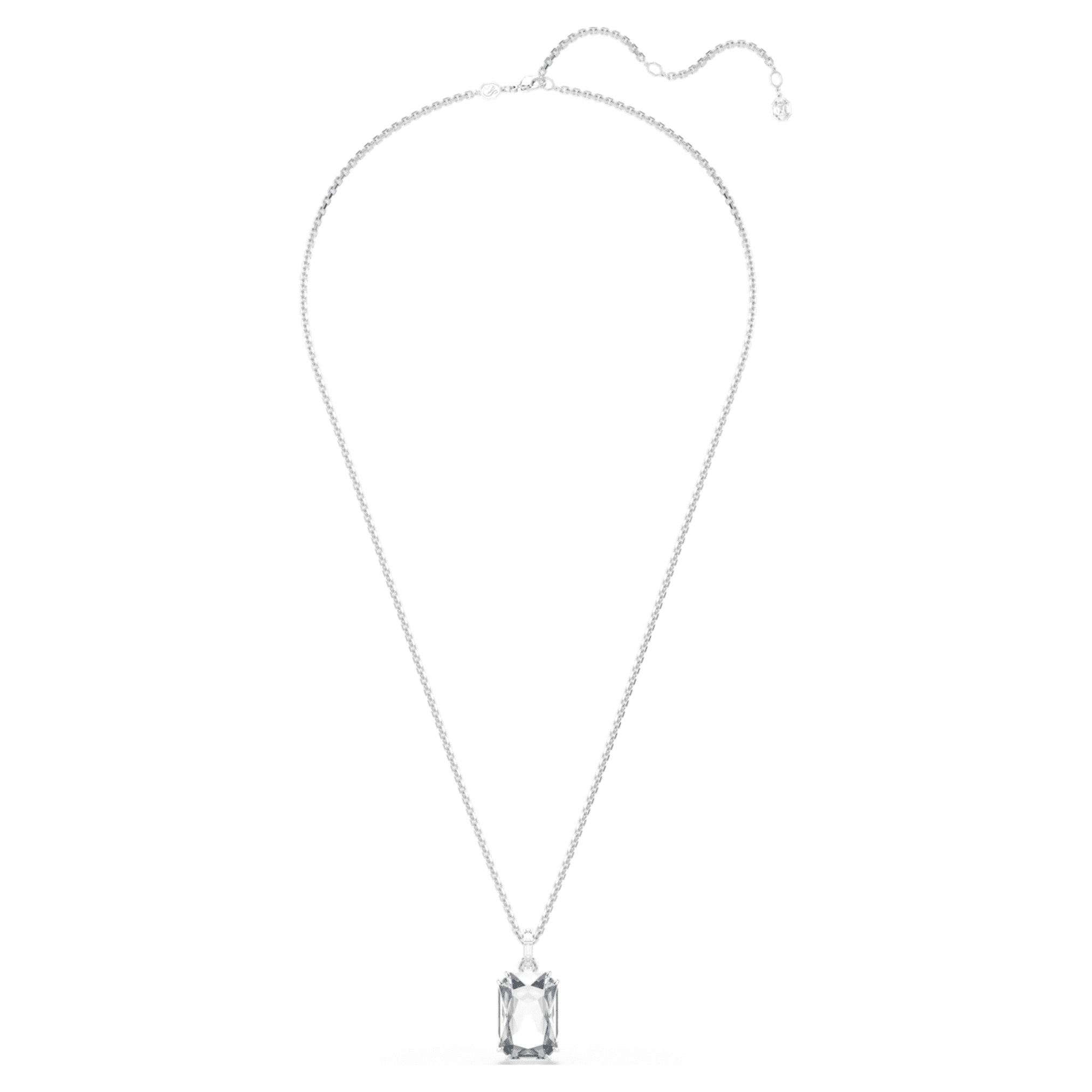 Swarovski Millenia pendant Octagon cut, White, Rhodium plated