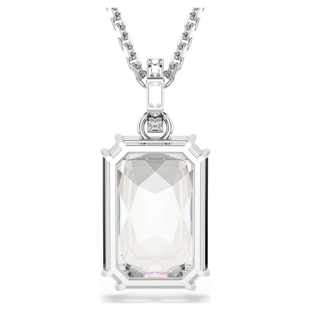 Swarovski Millenia pendant Octagon cut, White, Rhodium plated
