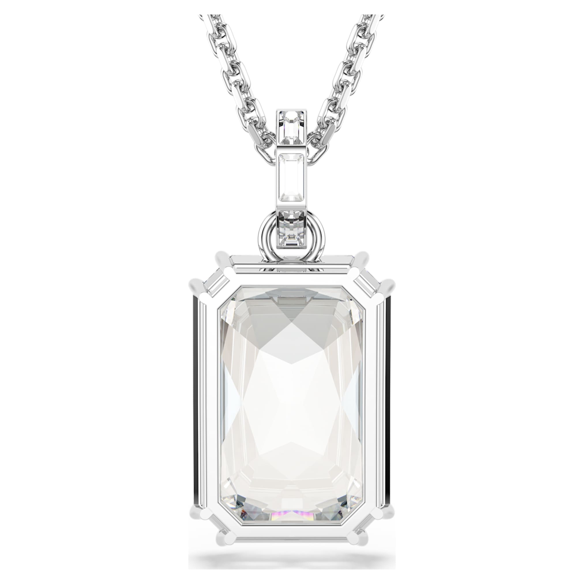 Swarovski Millenia pendant Octagon cut, White, Rhodium plated