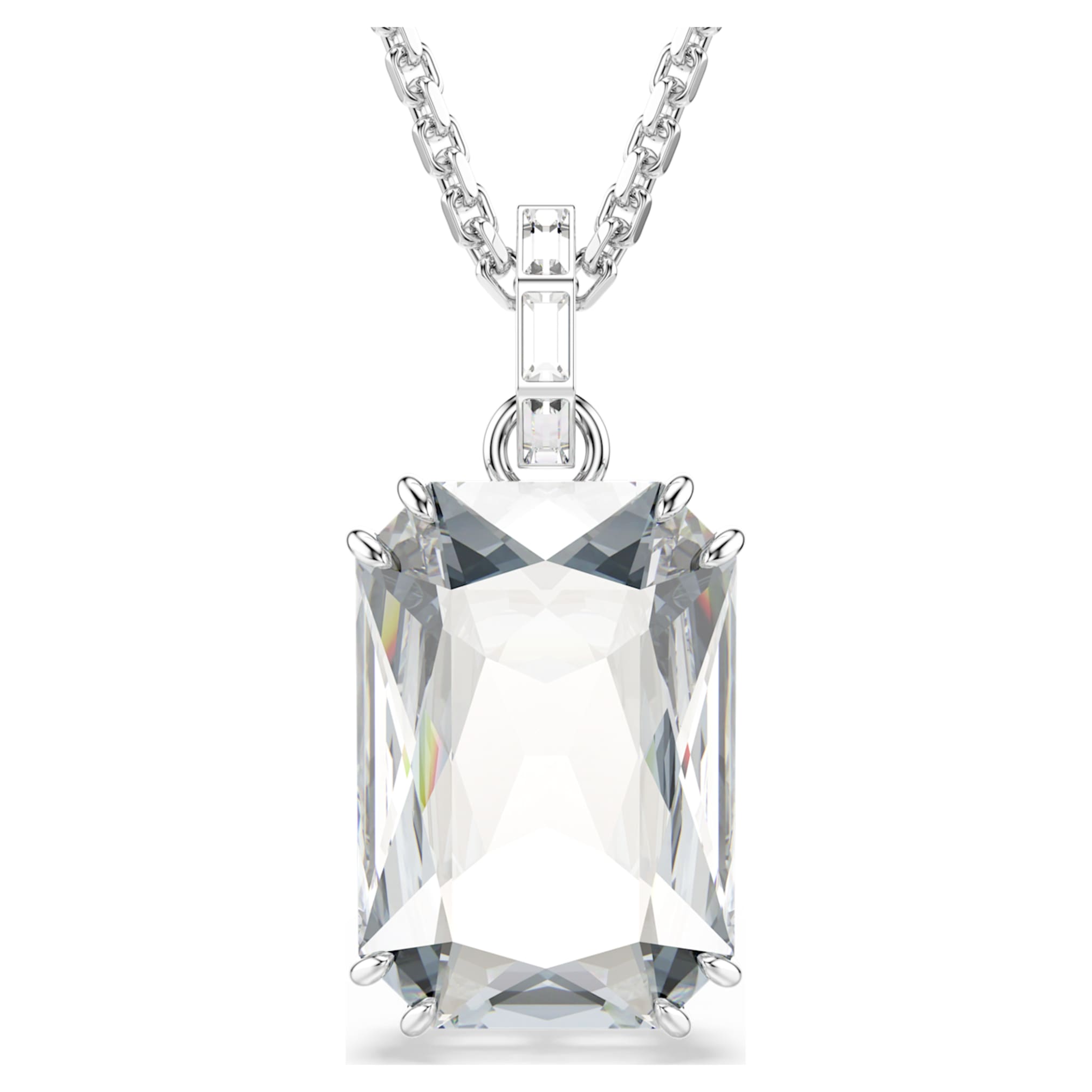 Swarovski Millenia pendant Octagon cut, White, Rhodium plated