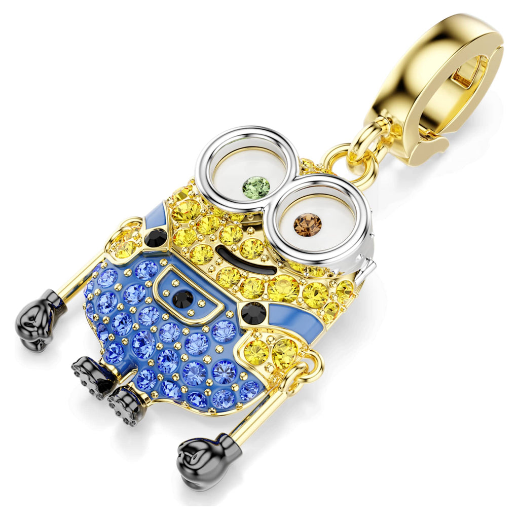 Swarovski Minions Bob charm Pavé, Multicolored, 18K gold finish