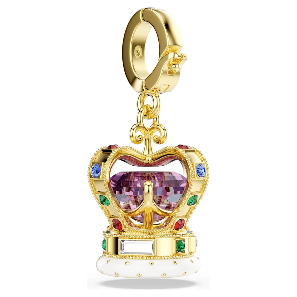 Swarovski Minions Crown charm Mixed cuts, Multicolored, 18K gold finish