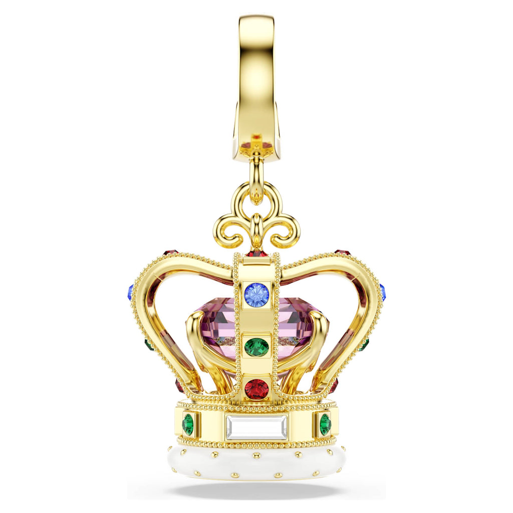 Swarovski Minions Crown charm Mixed cuts, Multicolored, 18K gold finish