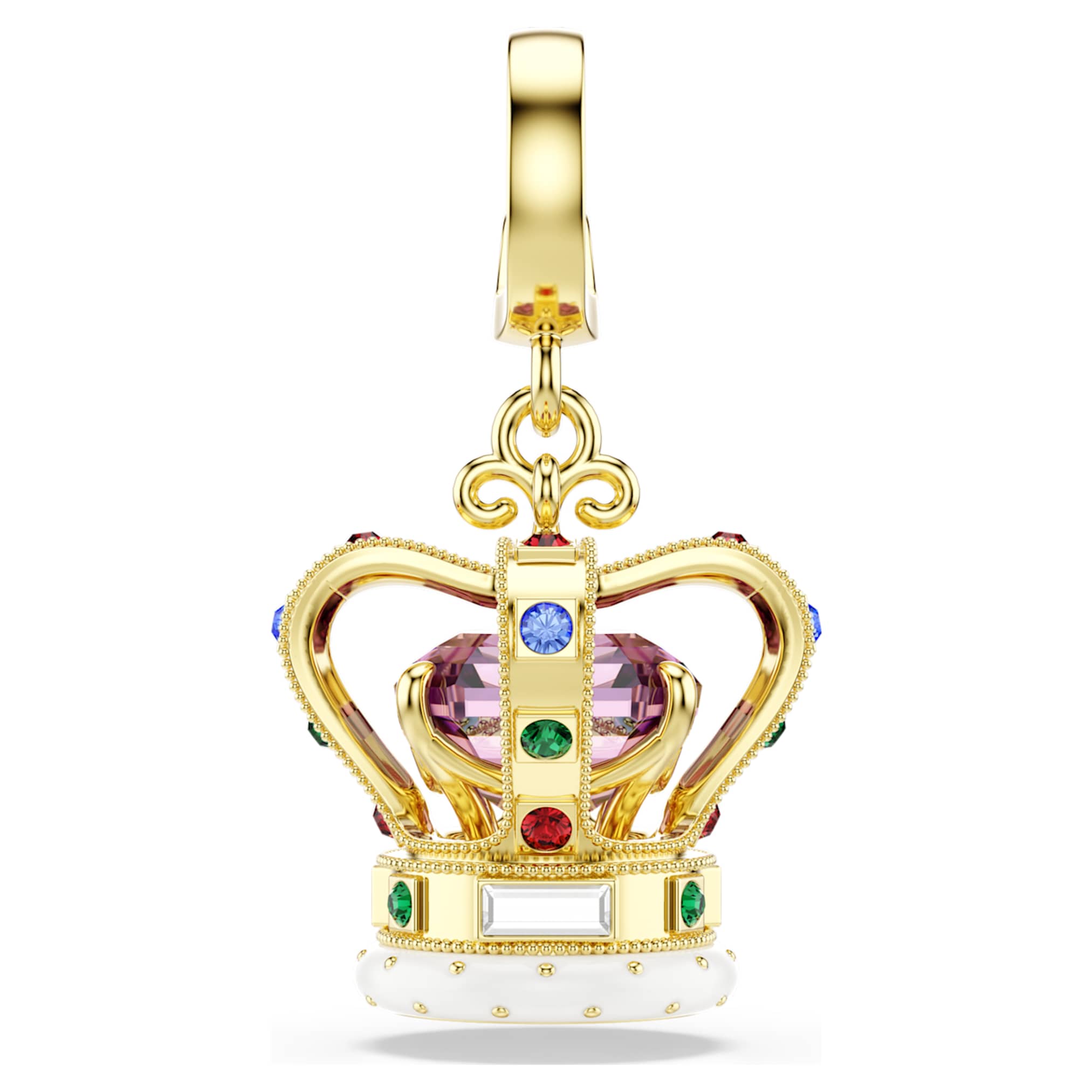 Swarovski Minions Crown charm Mixed cuts, Multicolored, 18K gold finish