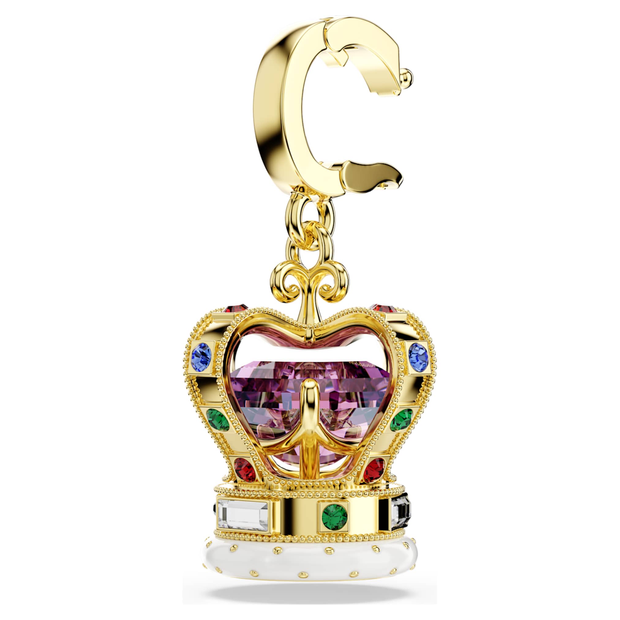 Swarovski Minions Crown charm Mixed cuts, Multicolored, 18K gold finish